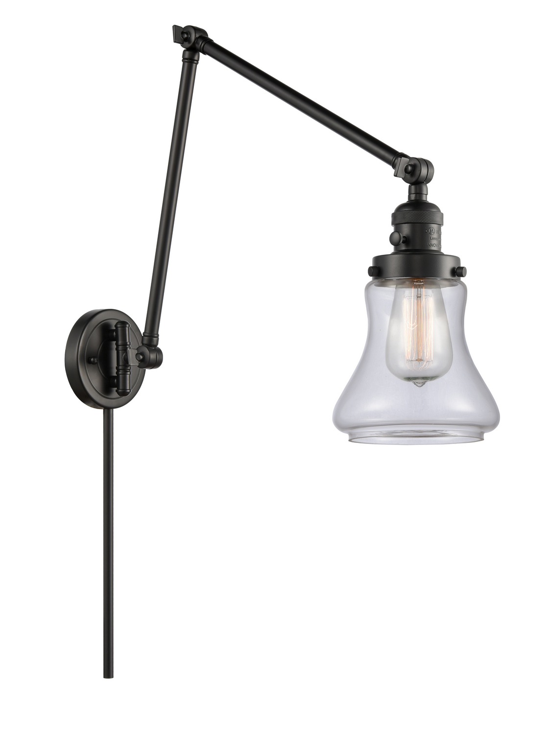 One Light Swing Arm by Innovations - Franklin Restoration Collection, Matte Black Finish - 238-BK-G192