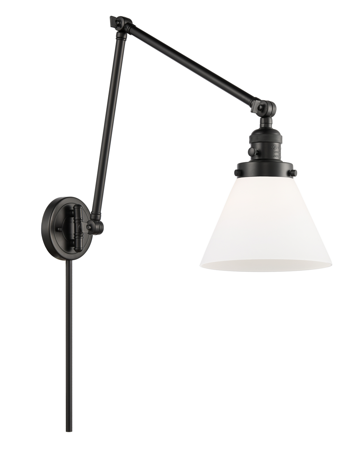 One Light Swing Arm by Innovations - Franklin Restoration Collection, Matte Black Finish - 238-BK-G41