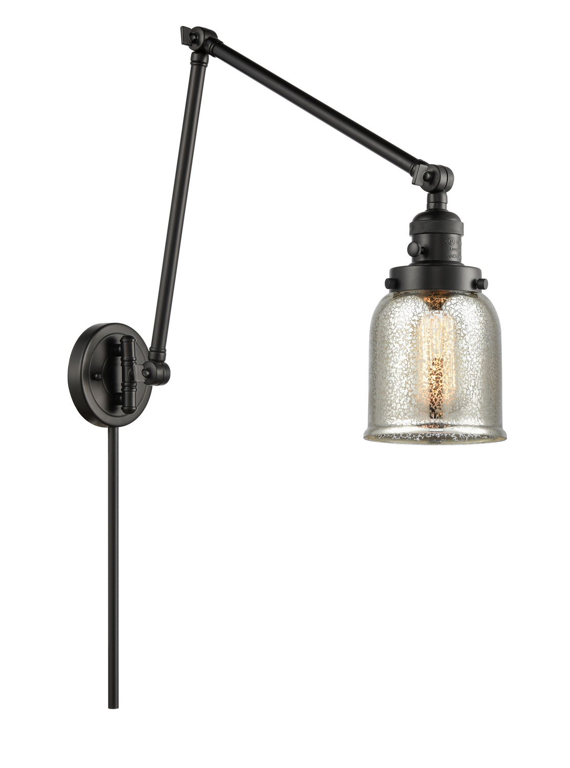 One Light Swing Arm by Innovations - Franklin Restoration Collection, Matte Black Finish - 238-BK-G58