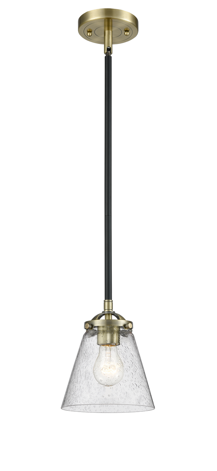 One Light Mini Pendant by Innovations - Nouveau Collection, Black Antique Brass Finish - 284-1S-BAB-G64