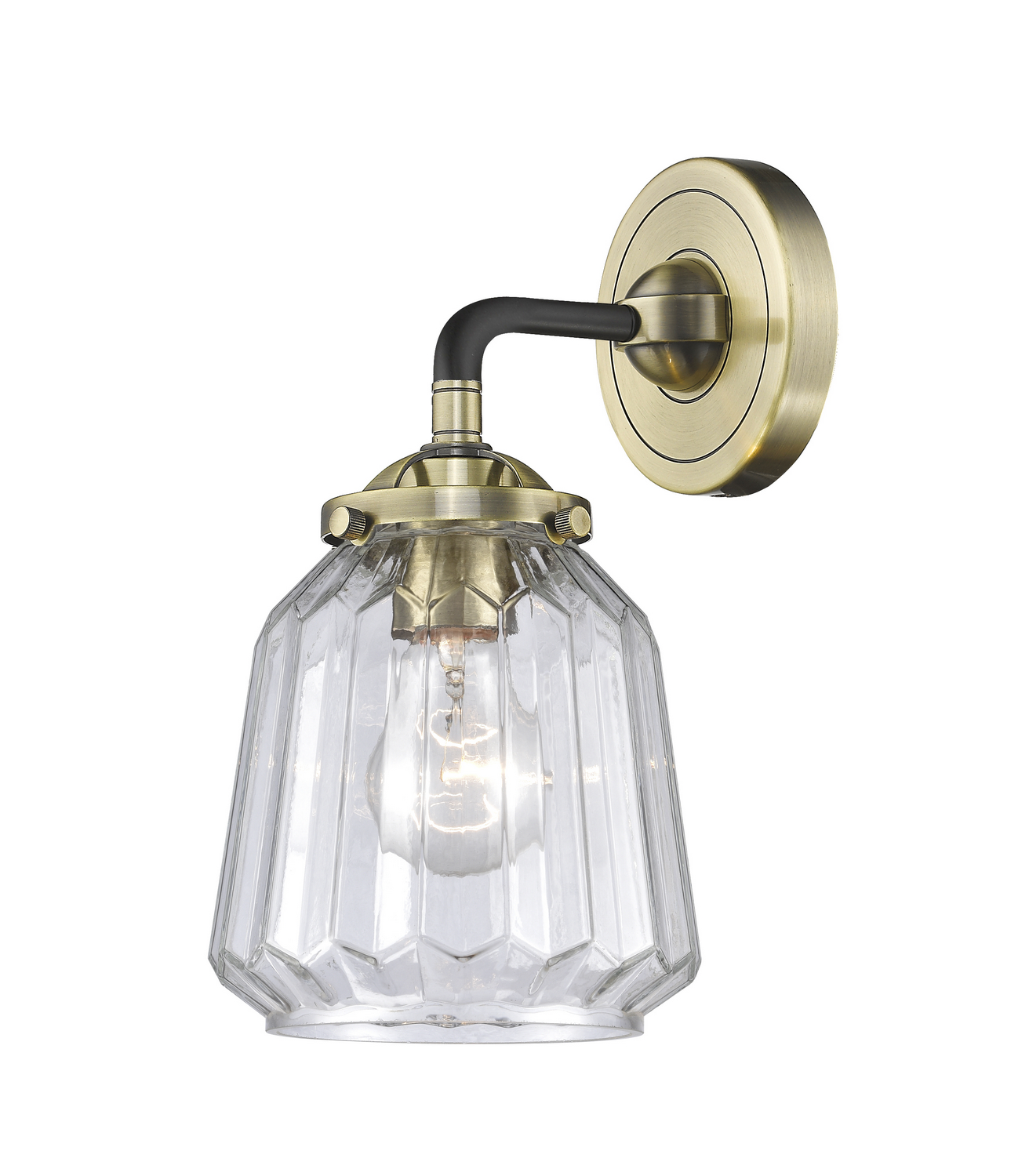 One Light Wall Sconce by Innovations - Nouveau Collection, Black Antique Brass Finish - 284-1W-BAB-G142