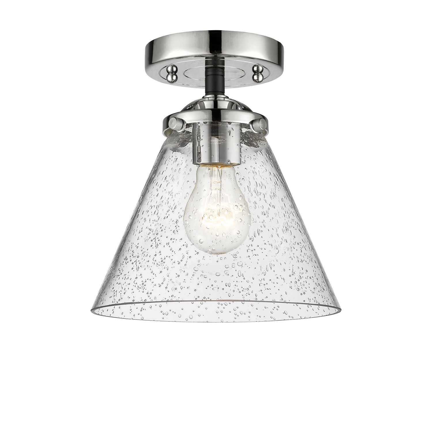 LED Semi-Flush Mount by Innovations - Nouveau Collection, Black Polished Nickel Finish - 284-1C-BPN-G44-LED
