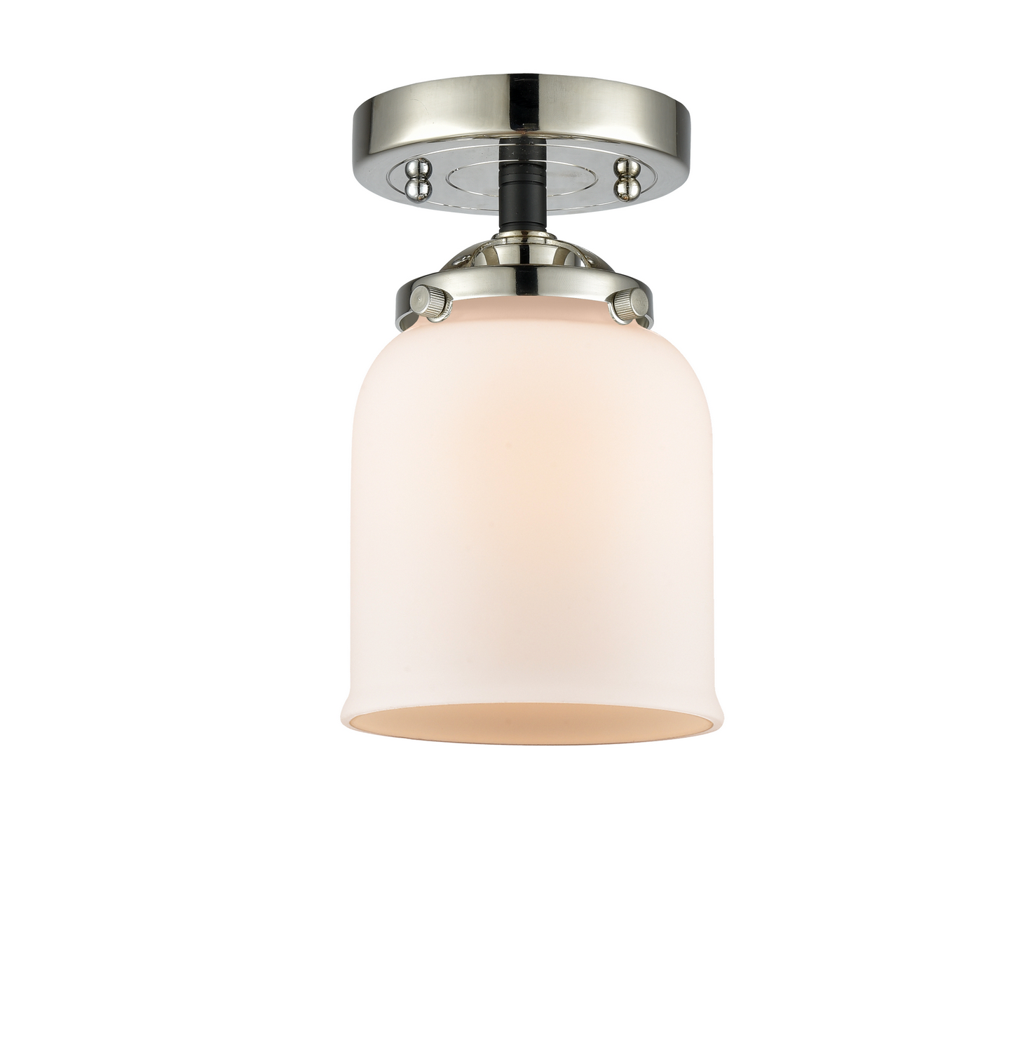 One Light Semi-Flush Mount by Innovations - Nouveau Collection, Black Polished Nickel Finish - 284-1C-BPN-G51