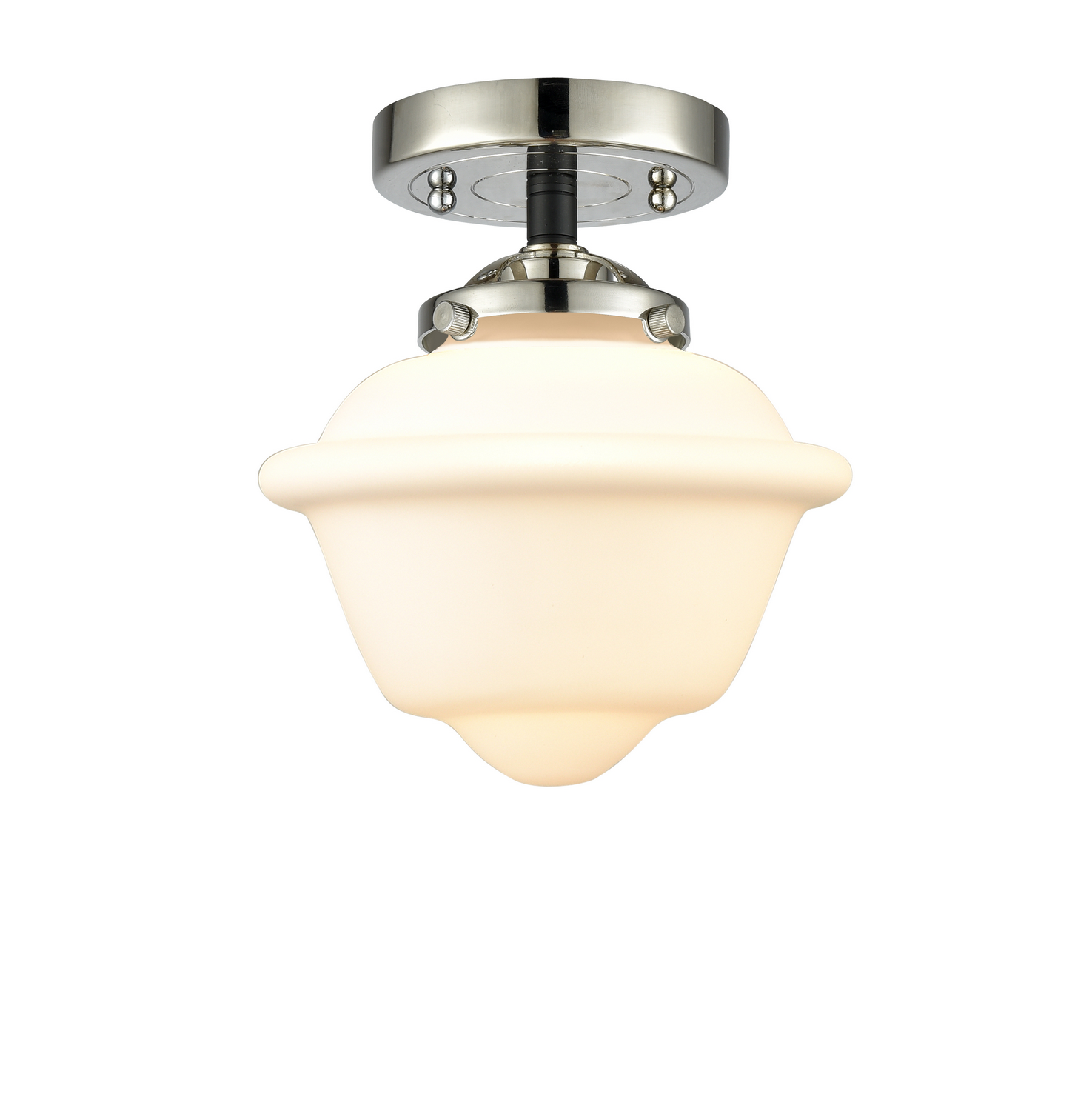 One Light Semi-Flush Mount by Innovations - Nouveau Collection, Black Polished Nickel Finish - 284-1C-BPN-G531