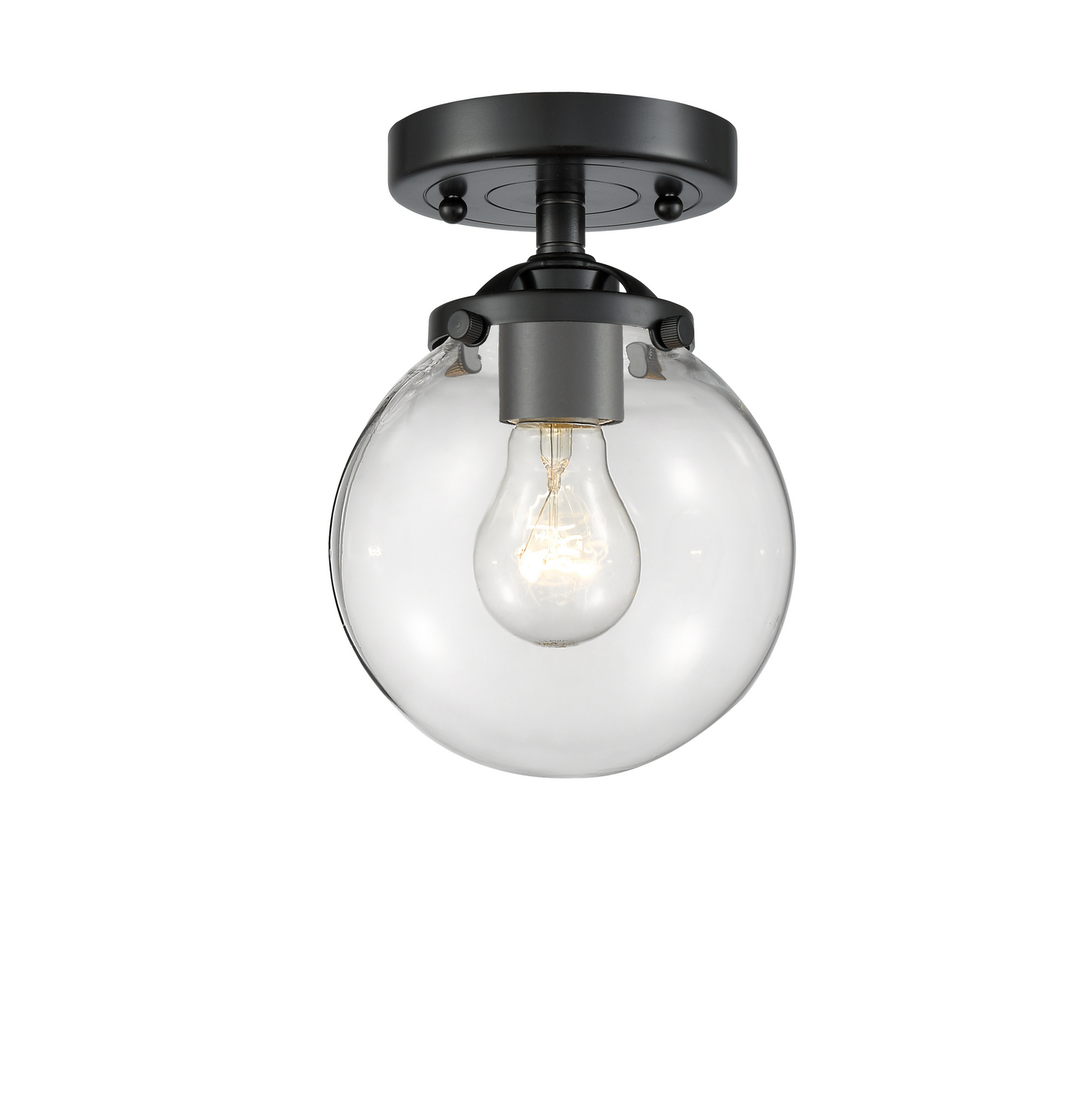 One Light Semi-Flush Mount by Innovations - Nouveau Collection, Oil Rubbed Bronze Finish - 284-1C-OB-G202-6