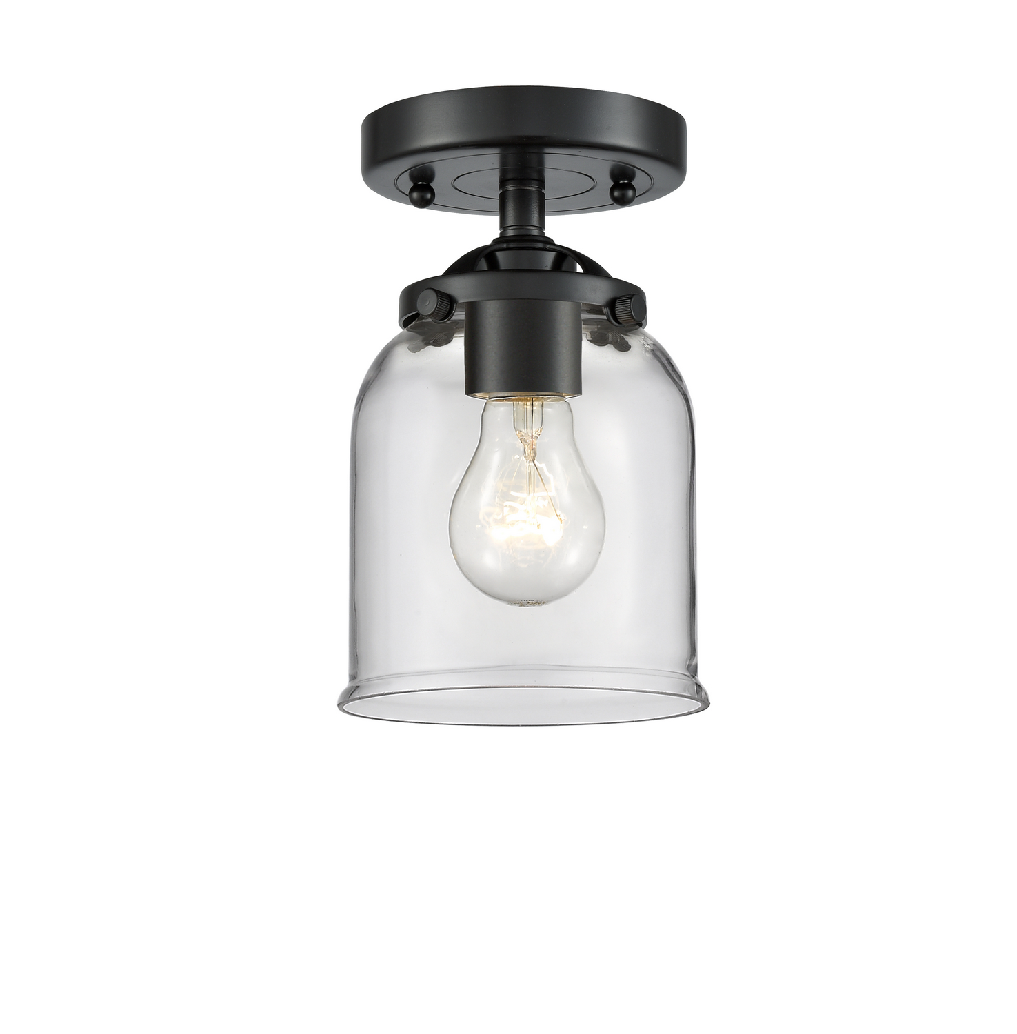 One Light Semi-Flush Mount by Innovations - Nouveau Collection, Oil Rubbed Bronze Finish - 284-1C-OB-G52