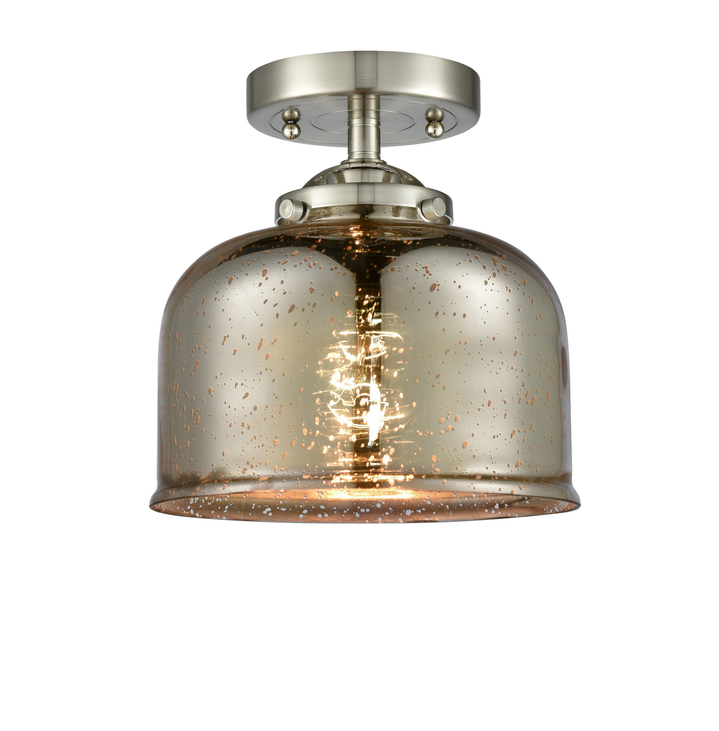 One Light Semi-Flush Mount by Innovations - Nouveau Collection, Brushed Satin Nickel Finish - 284-1C-SN-G78