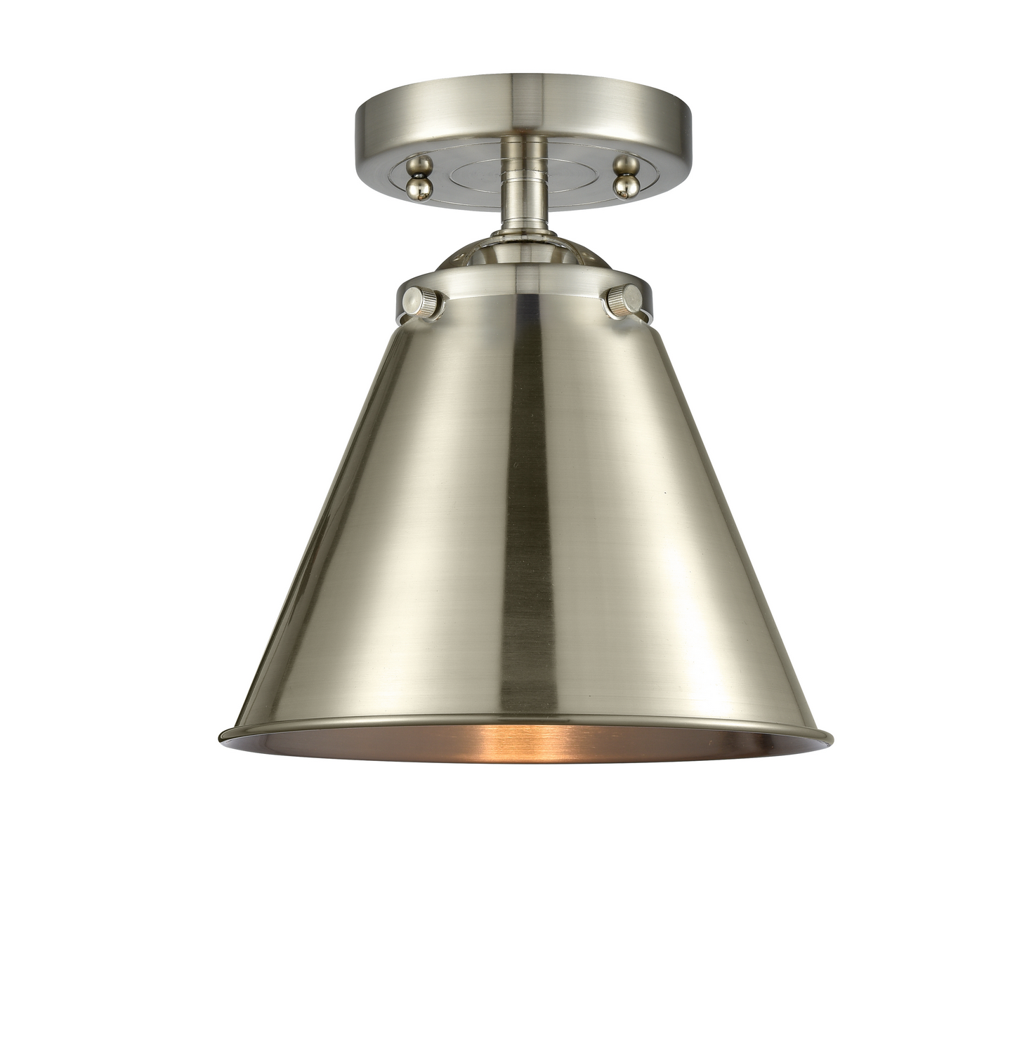 One Light Semi-Flush Mount by Innovations - Nouveau Collection, Brushed Satin Nickel Finish - 284-1C-SN-M13-SN