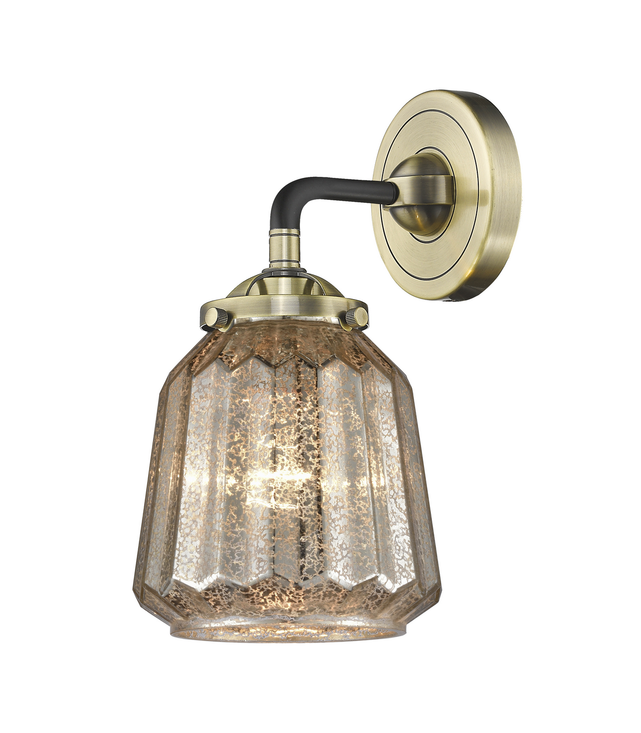 One Light Wall Sconce by Innovations - Nouveau Collection, Black Antique Brass Finish - 284-1W-BAB-G146
