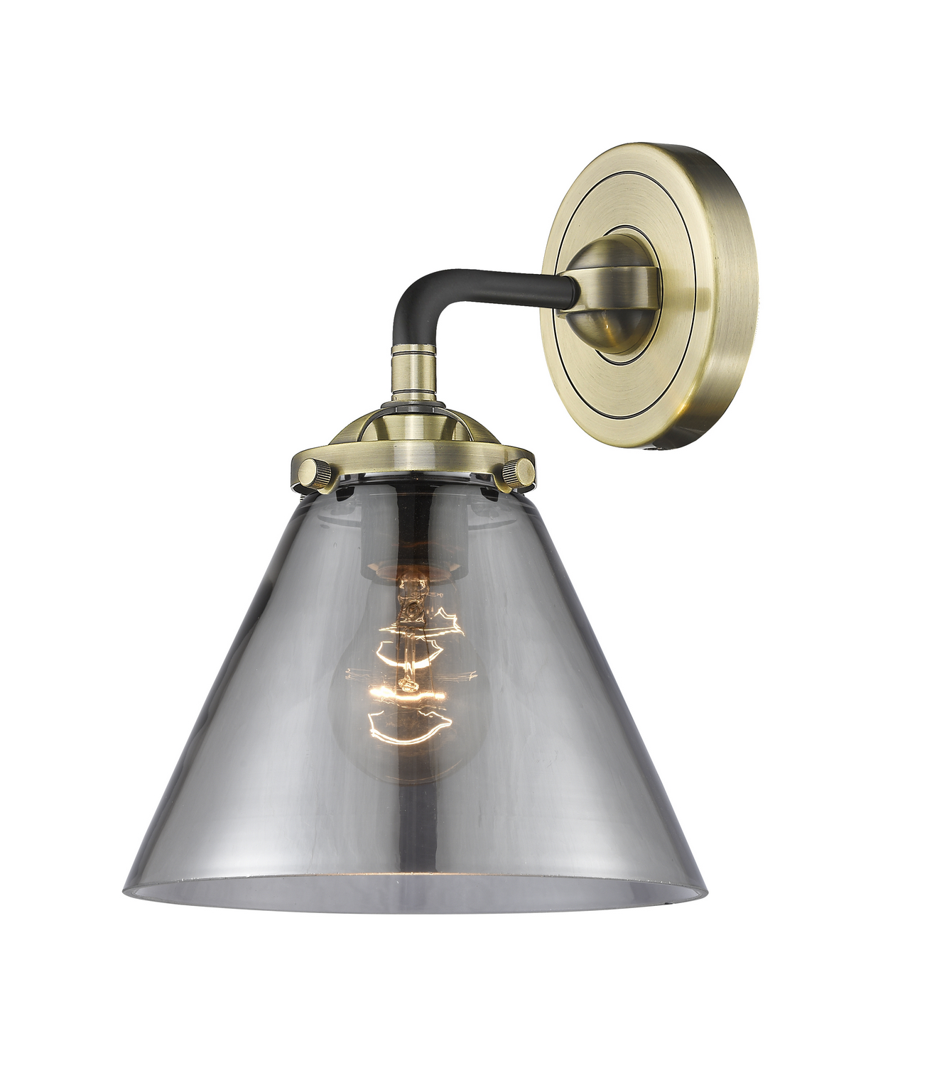 One Light Wall Sconce by Innovations - Nouveau Collection, Black Antique Brass Finish - 284-1W-BAB-G43