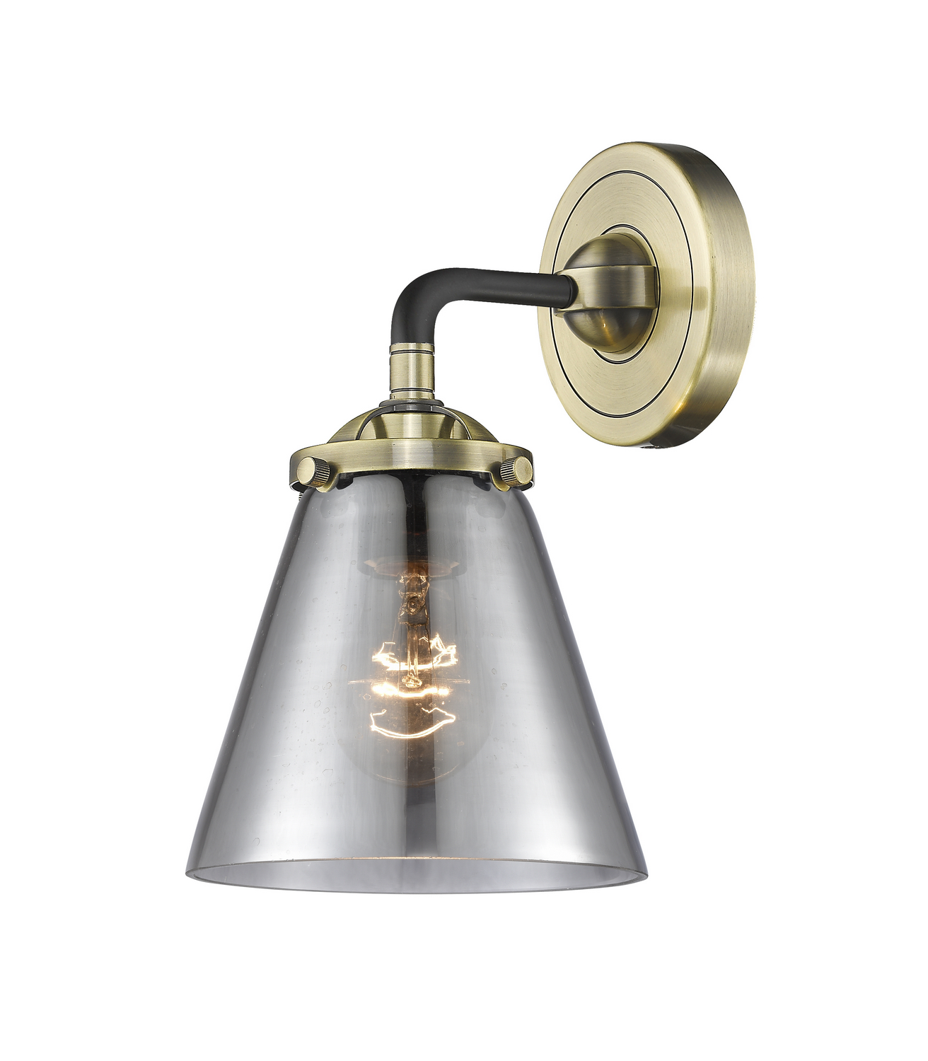 One Light Wall Sconce by Innovations - Nouveau Collection, Black Antique Brass Finish - 284-1W-BAB-G63
