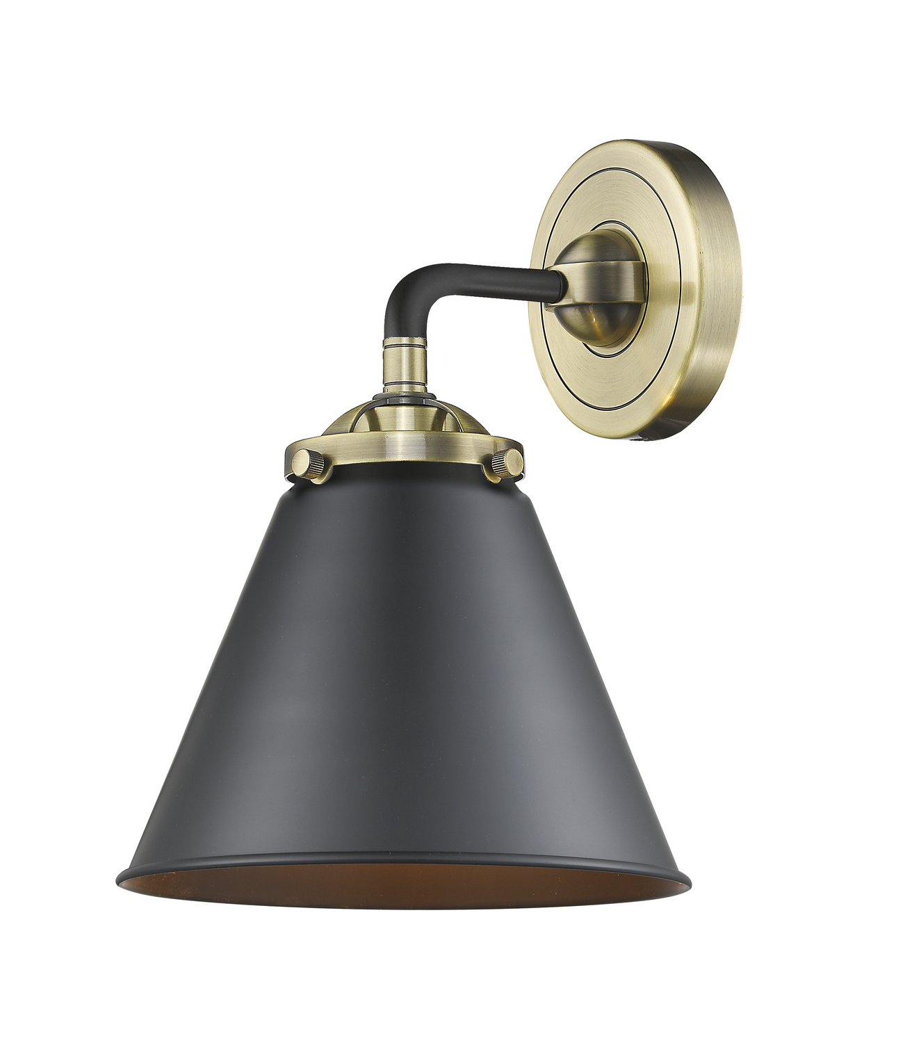 One Light Wall Sconce by Innovations - Nouveau Collection, Black Antique Brass Finish - 284-1W-BAB-M13-BK