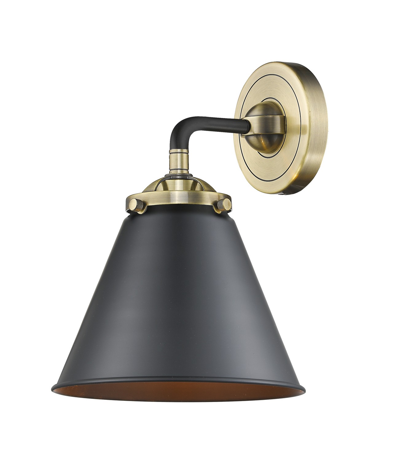 LED Wall Sconce by Innovations - Nouveau Collection, Black Antique Brass Finish - 284-1W-BAB-M13-BK-LED