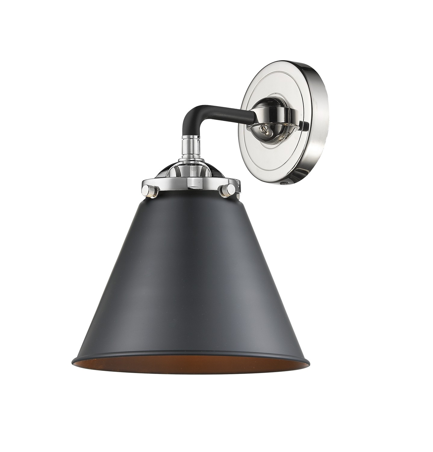 LED Wall Sconce by Innovations - Nouveau Collection, Black Polished Nickel Finish - 284-1W-BPN-M13-BK-LED