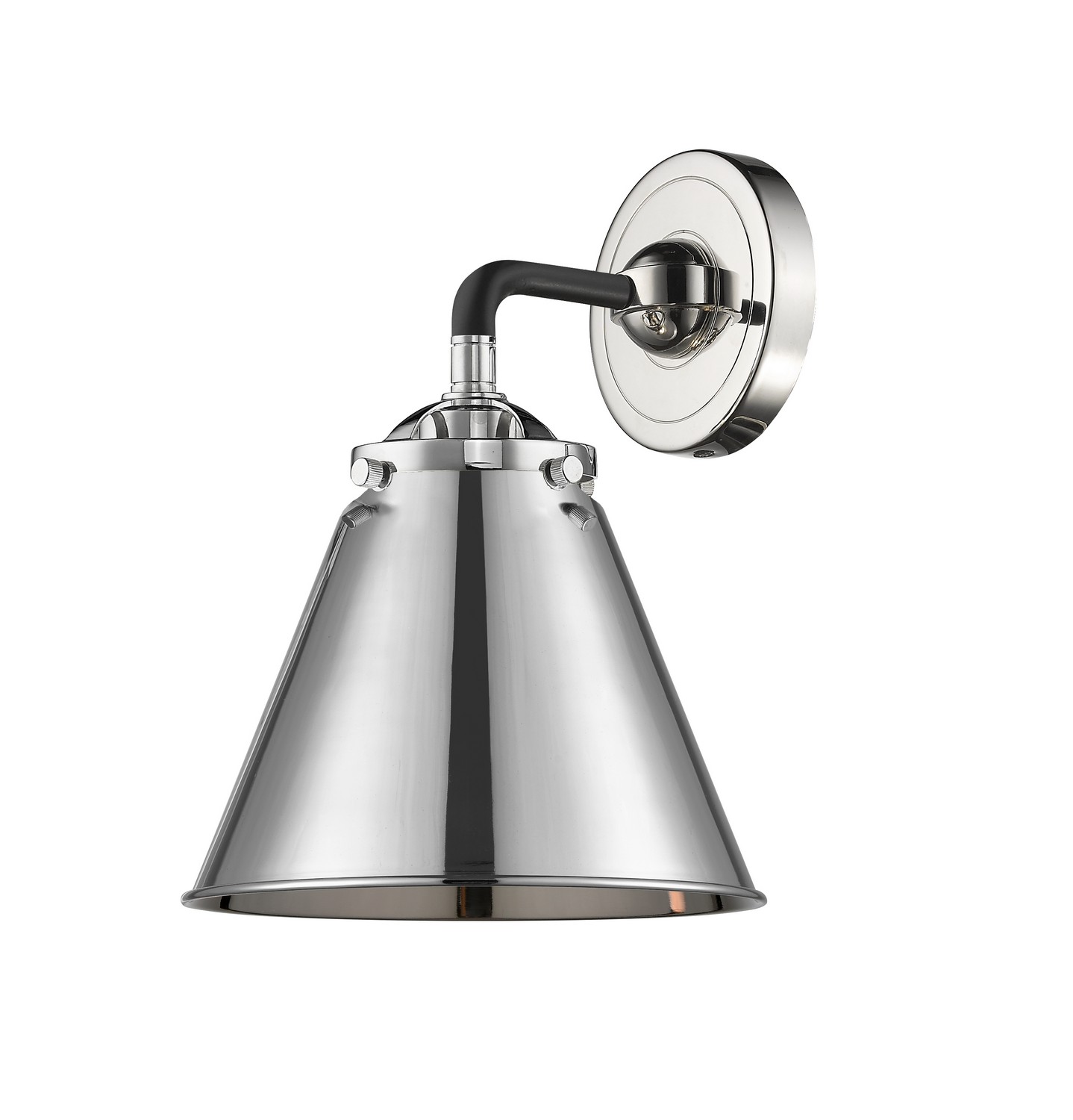LED Wall Sconce by Innovations - Nouveau Collection, Black Polished Nickel Finish - 284-1W-BPN-M13-PN-LED
