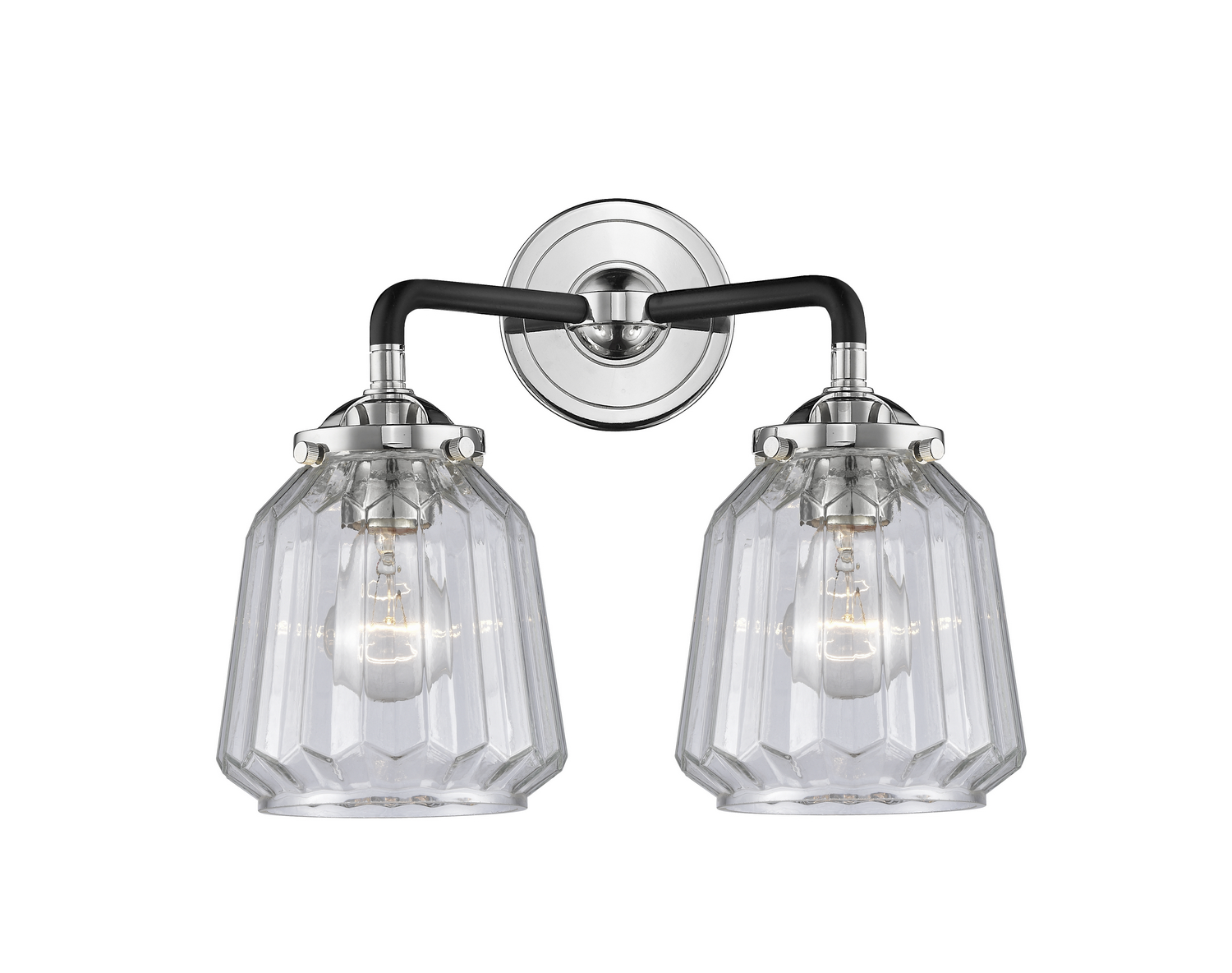 Two Light Bath Vanity by Innovations - Nouveau Collection, Black Polished Nickel Finish - 284-2W-BPN-G142