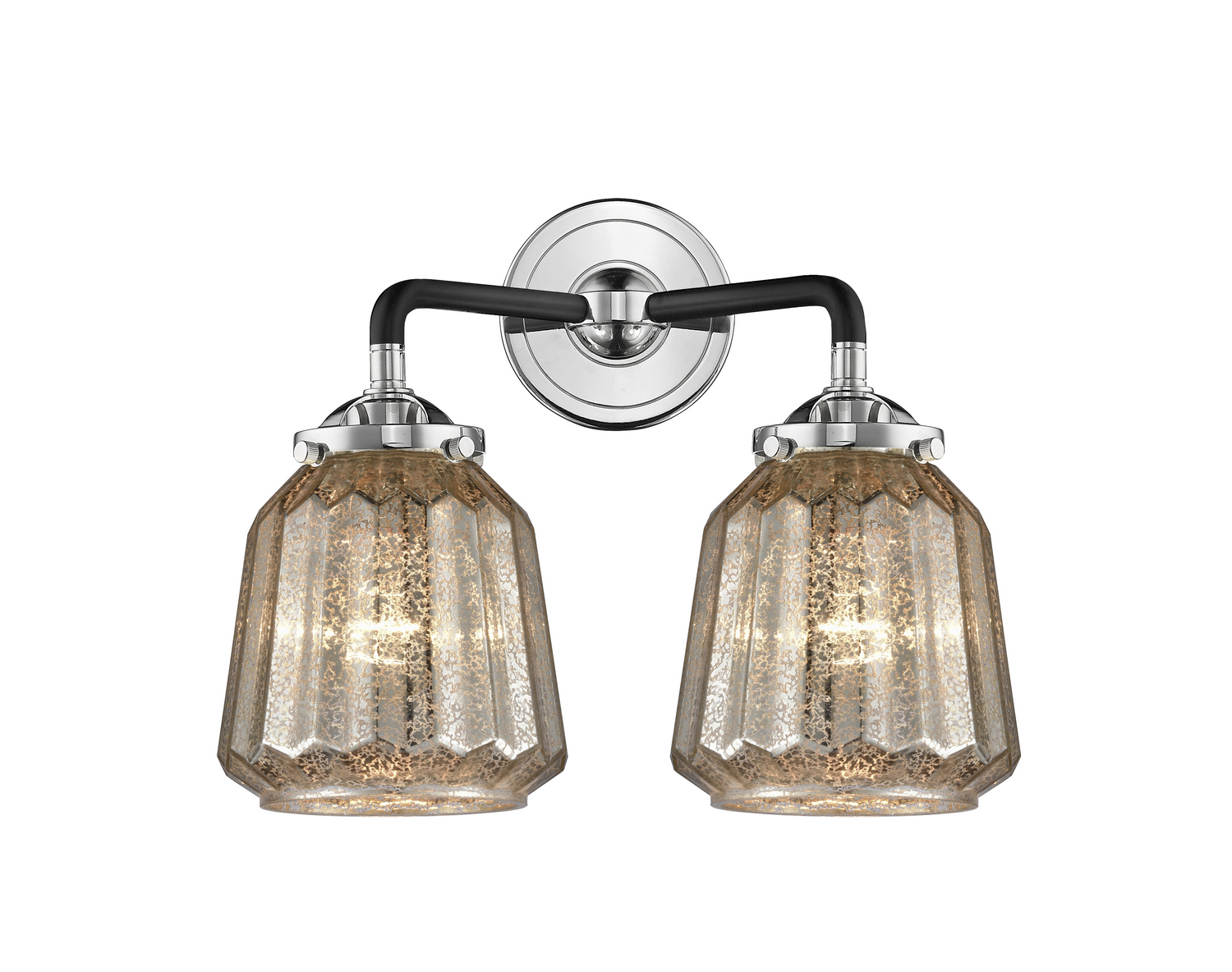 Two Light Bath Vanity by Innovations - Nouveau Collection, Black Polished Nickel Finish - 284-2W-BPN-G146