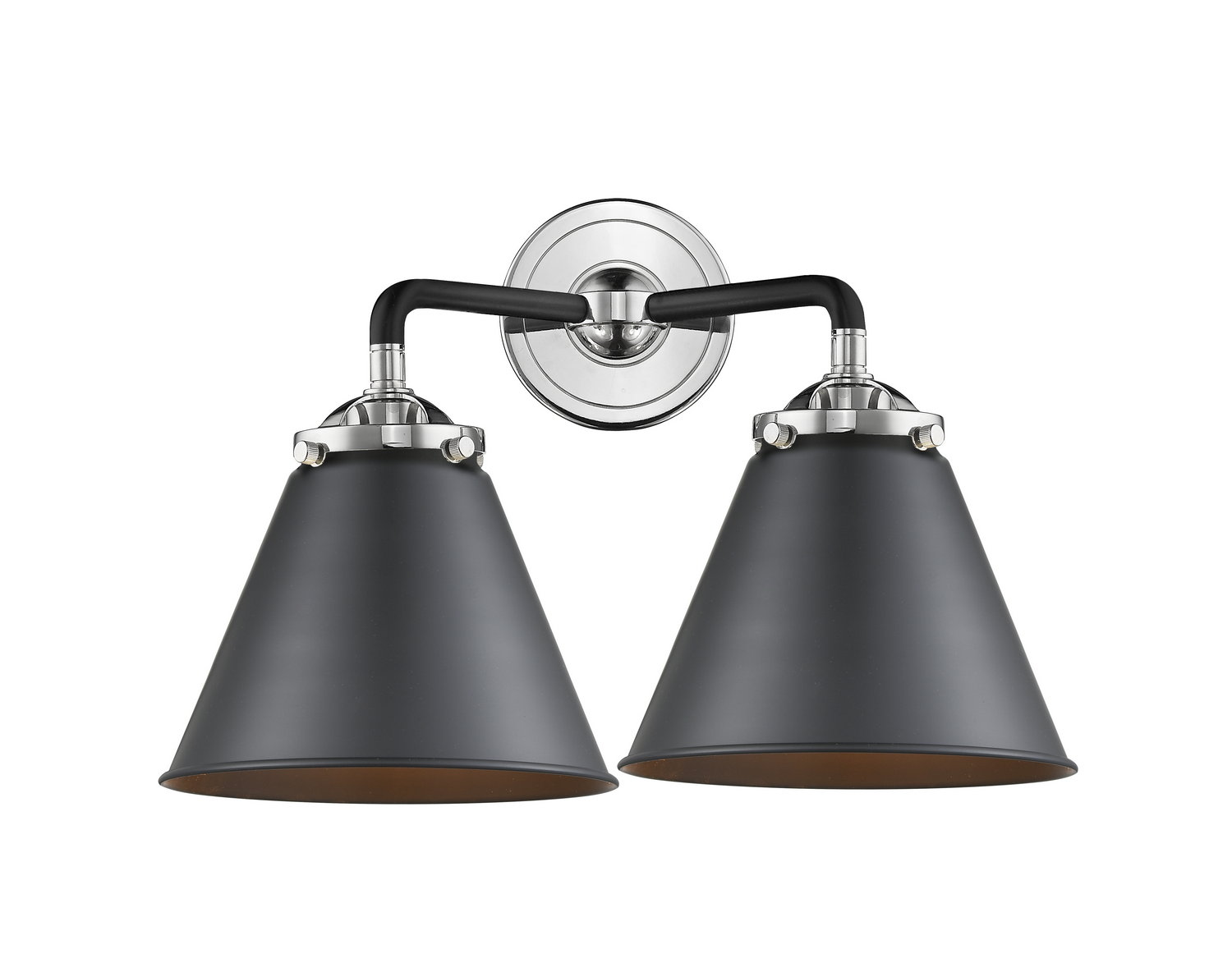 Two Light Bath Vanity by Innovations - Nouveau Collection, Black Polished Nickel Finish - 284-2W-BPN-M13-BK
