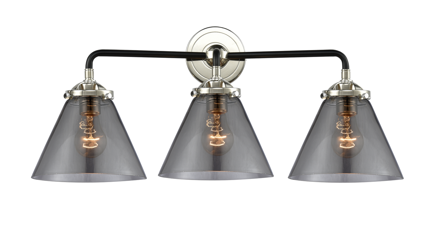 Three Light Bath Vanity by Innovations - Nouveau Collection, Black Polished Nickel Finish - 284-3W-BPN-G43