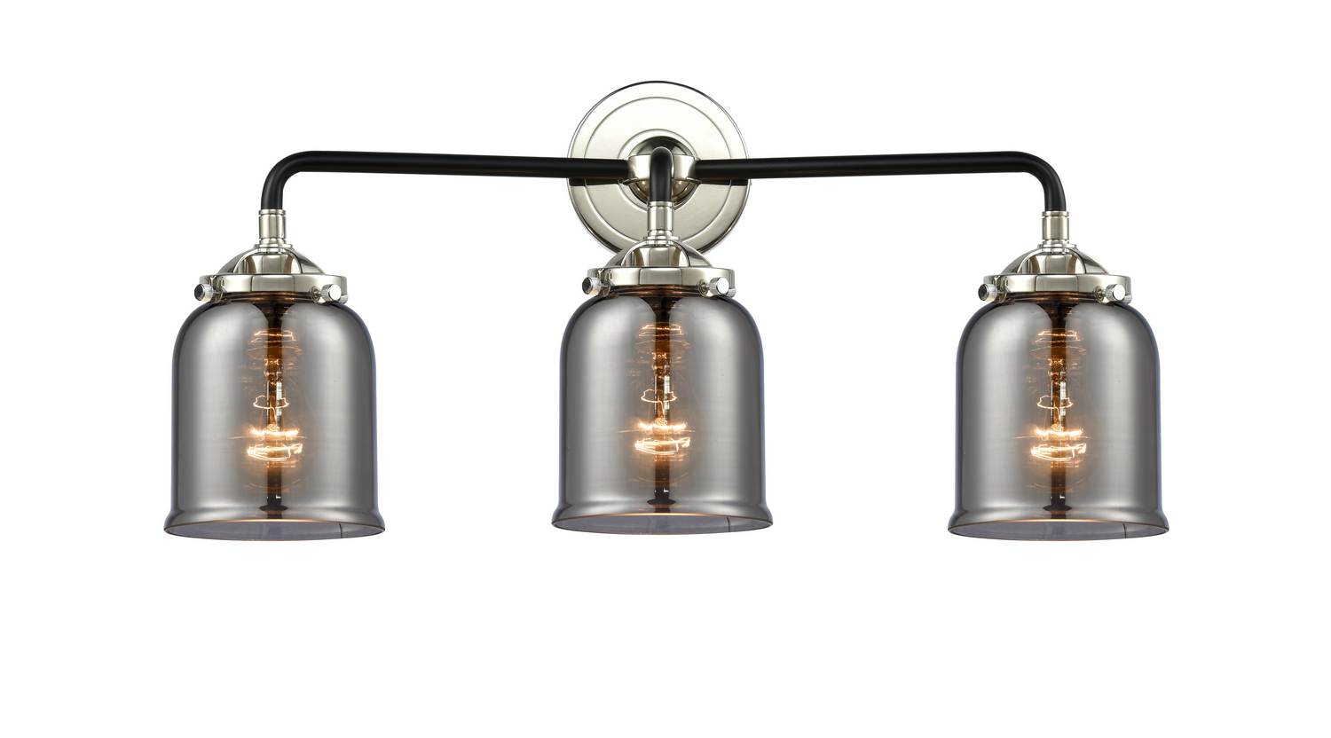 Three Light Bath Vanity by Innovations - Nouveau Collection, Black Polished Nickel Finish - 284-3W-BPN-G53