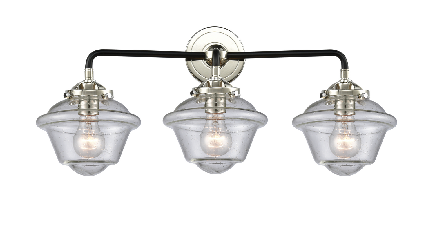 Three Light Bath Vanity by Innovations - Nouveau Collection, Black Polished Nickel Finish - 284-3W-BPN-G534