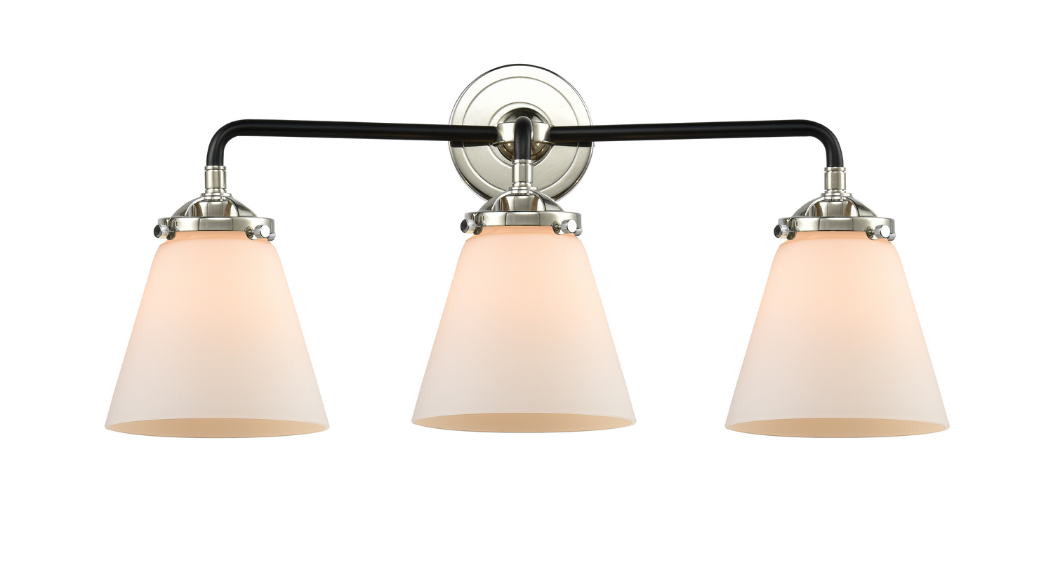 Three Light Bath Vanity by Innovations - Nouveau Collection, Black Polished Nickel Finish - 284-3W-BPN-G61
