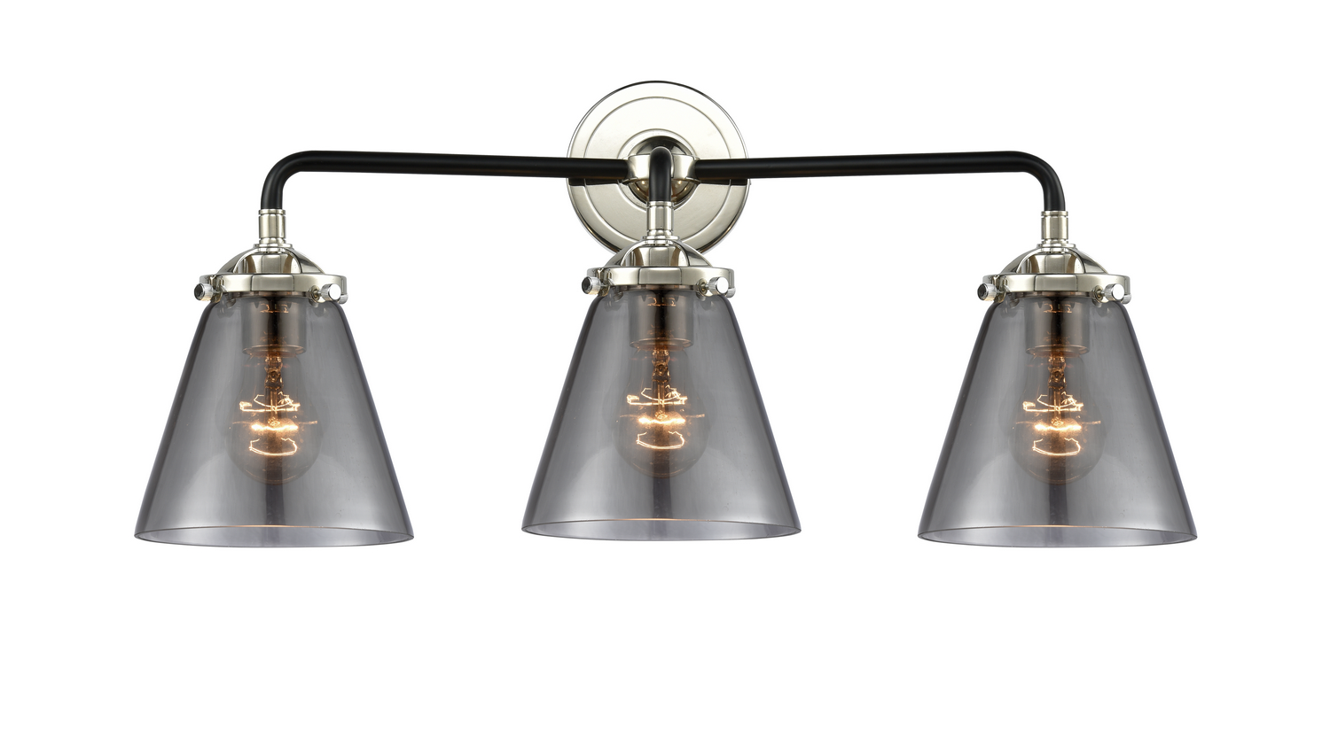 Three Light Bath Vanity by Innovations - Nouveau Collection, Black Polished Nickel Finish - 284-3W-BPN-G63