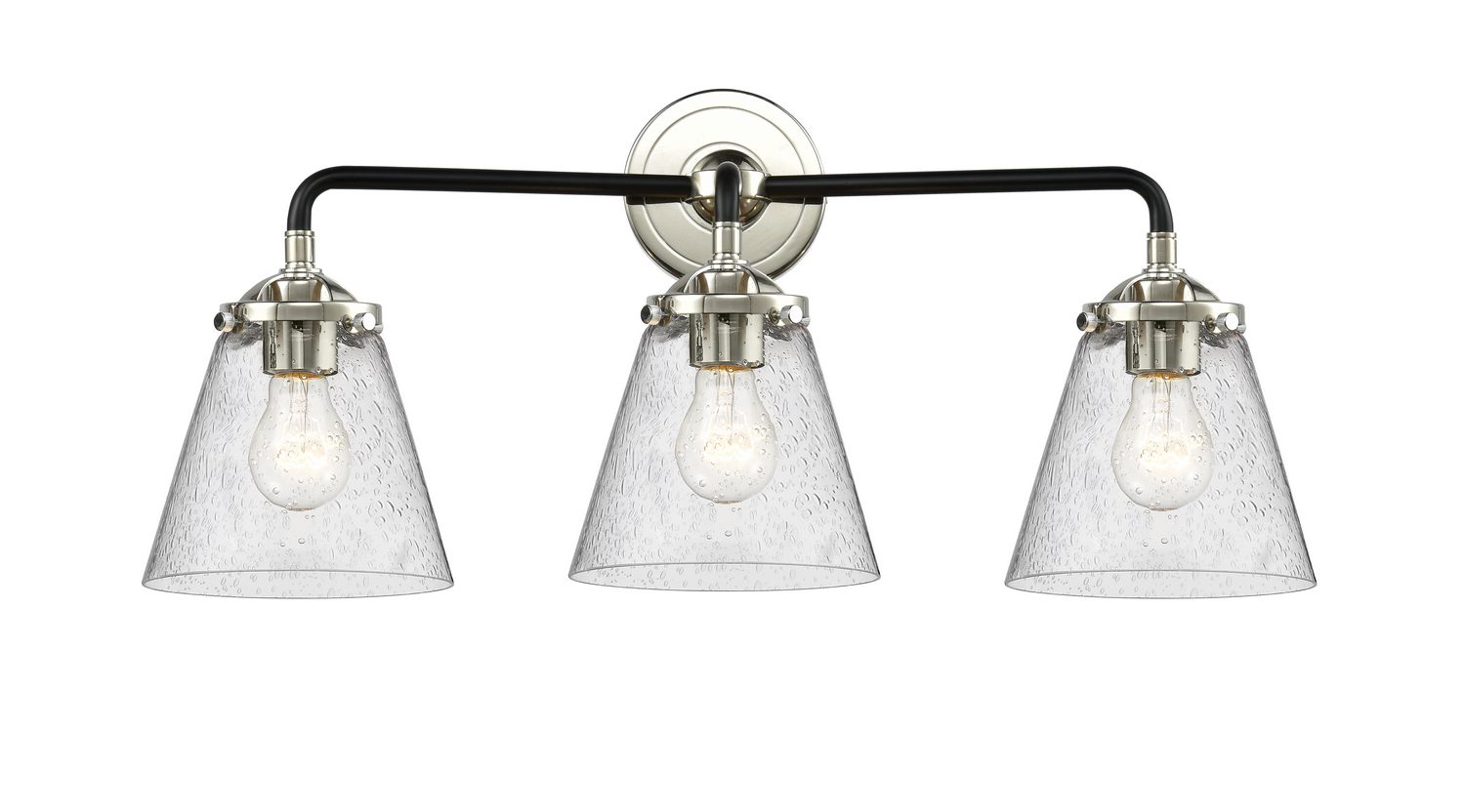 Three Light Bath Vanity by Innovations - Nouveau Collection, Black Polished Nickel Finish - 284-3W-BPN-G64