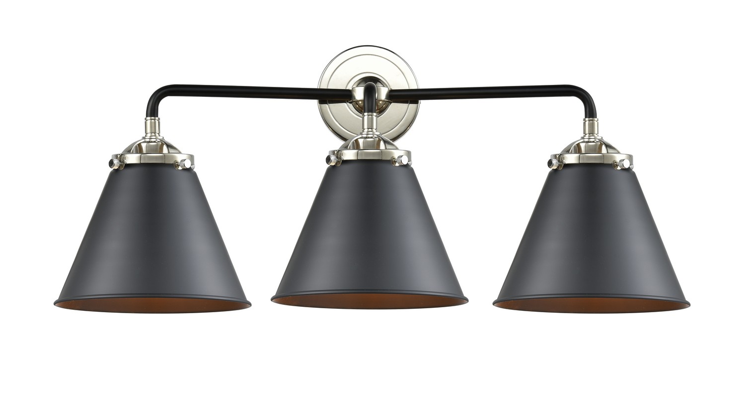 LED Bath Vanity by Innovations - Nouveau Collection, Black Polished Nickel Finish - 284-3W-BPN-M13-BK-LED