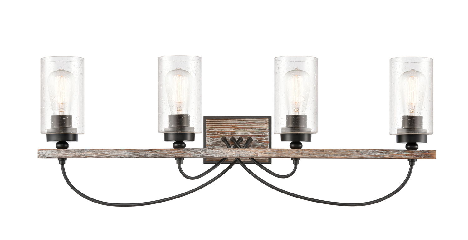 Four Light Bath Vanity by Innovations - Downtown Urban Collection, Matte Black Finish - 442-4W-BK-SDY