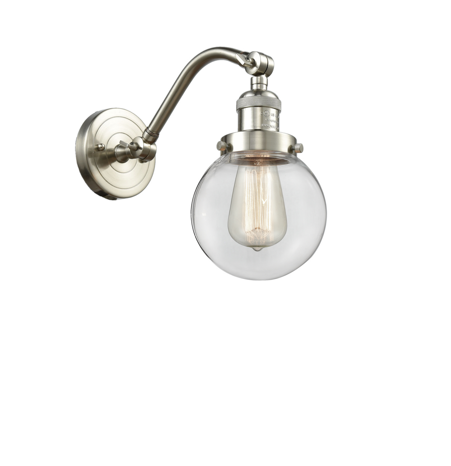 One Light Wall Sconce by Innovations - Franklin Restoration Collection, Brushed Satin Nickel Finish - 515-1W-SN-G202-6
