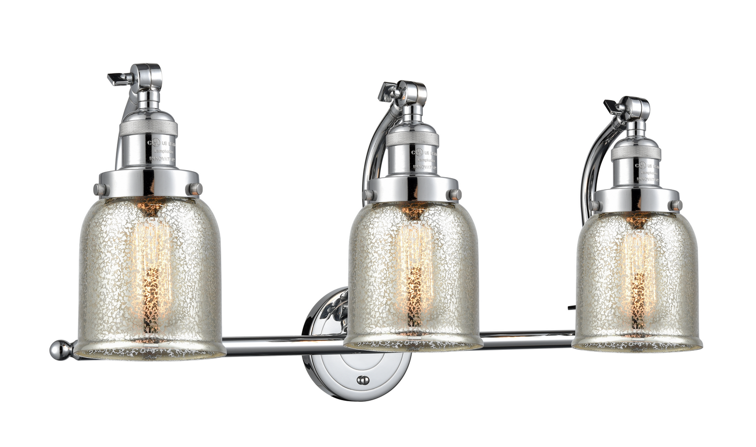 Three Light Bath Vanity by Innovations - Franklin Restoration Collection, Polished Chrome Finish - 515-3W-PC-G58