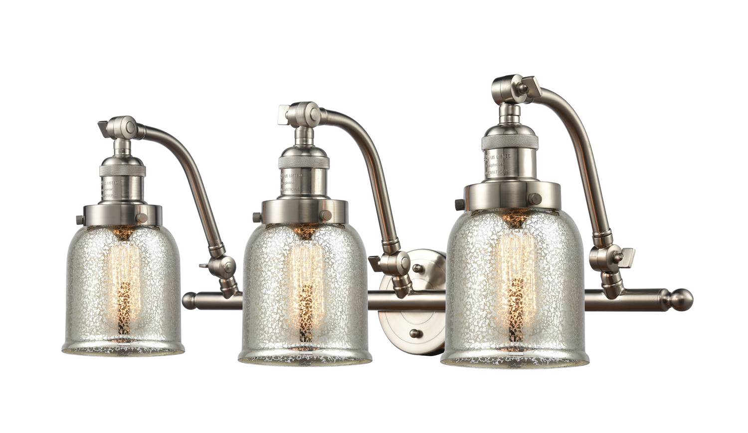 Three Light Bath Vanity by Innovations - Franklin Restoration Collection, Brushed Satin Nickel Finish - 515-3W-SN-G58