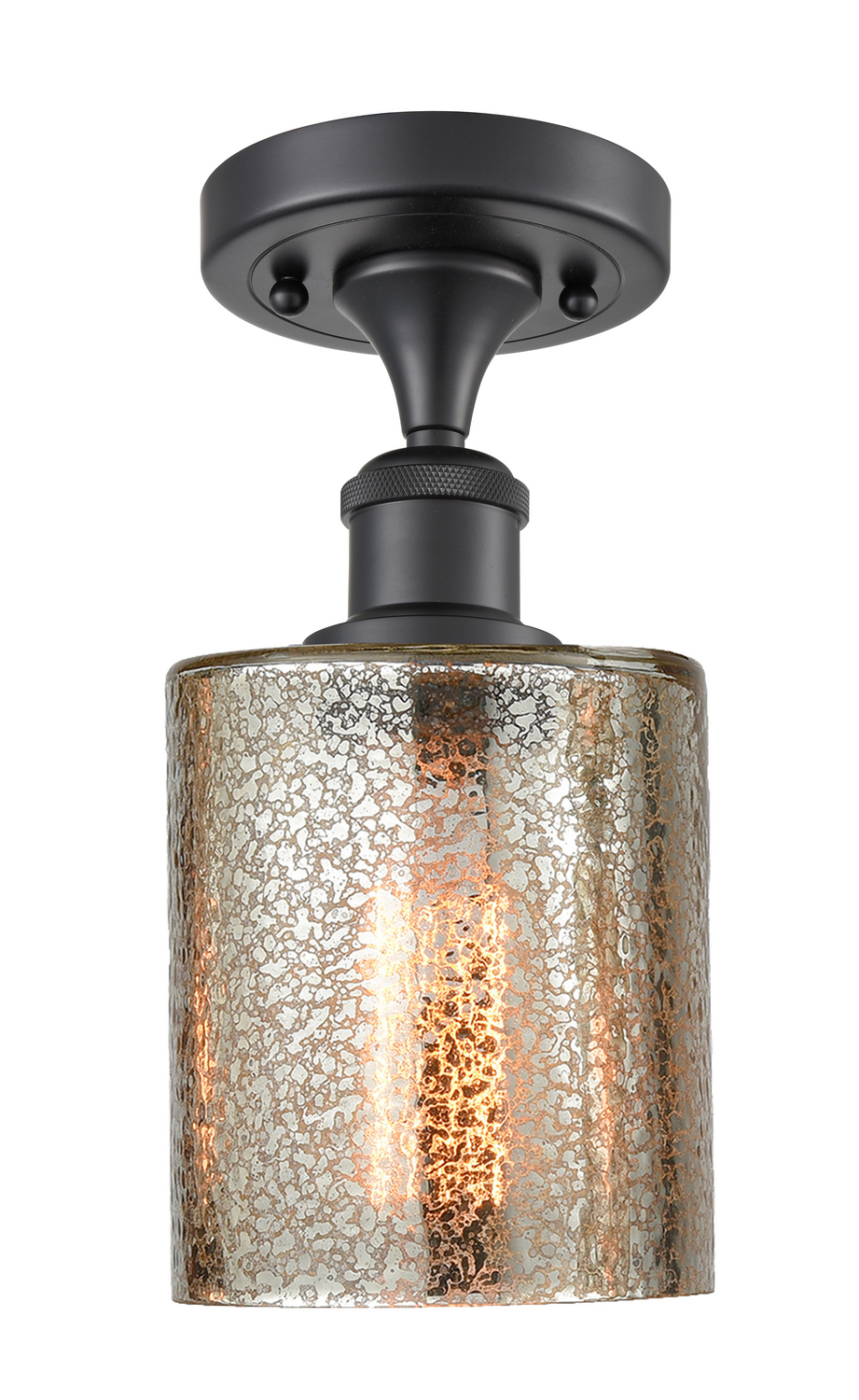 One Light Semi-Flush Mount by Innovations - Ballston Collection, Matte Black Finish - 516-1C-BK-G116