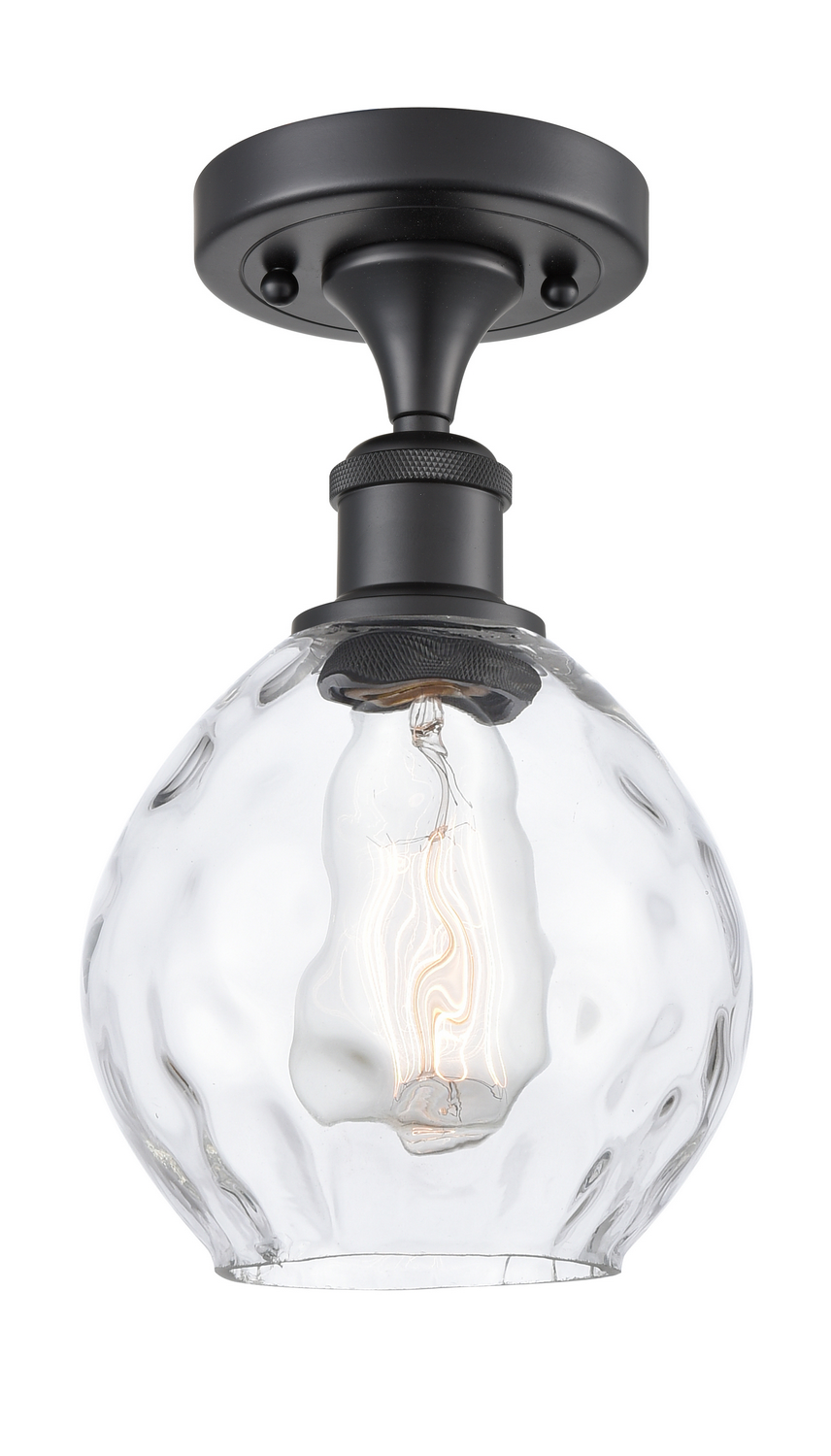 One Light Semi-Flush Mount by Innovations - Ballston Collection, Matte Black Finish - 516-1C-BK-G362
