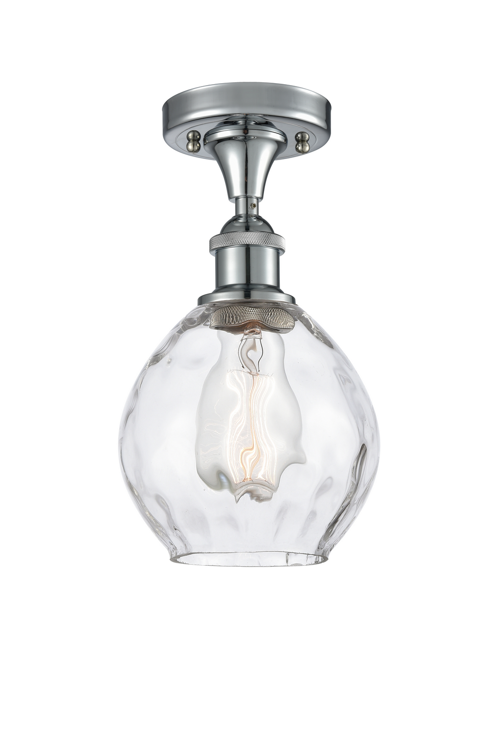 One Light Semi-Flush Mount by Innovations - Ballston Collection, Polished Chrome Finish - 516-1C-PC-G362