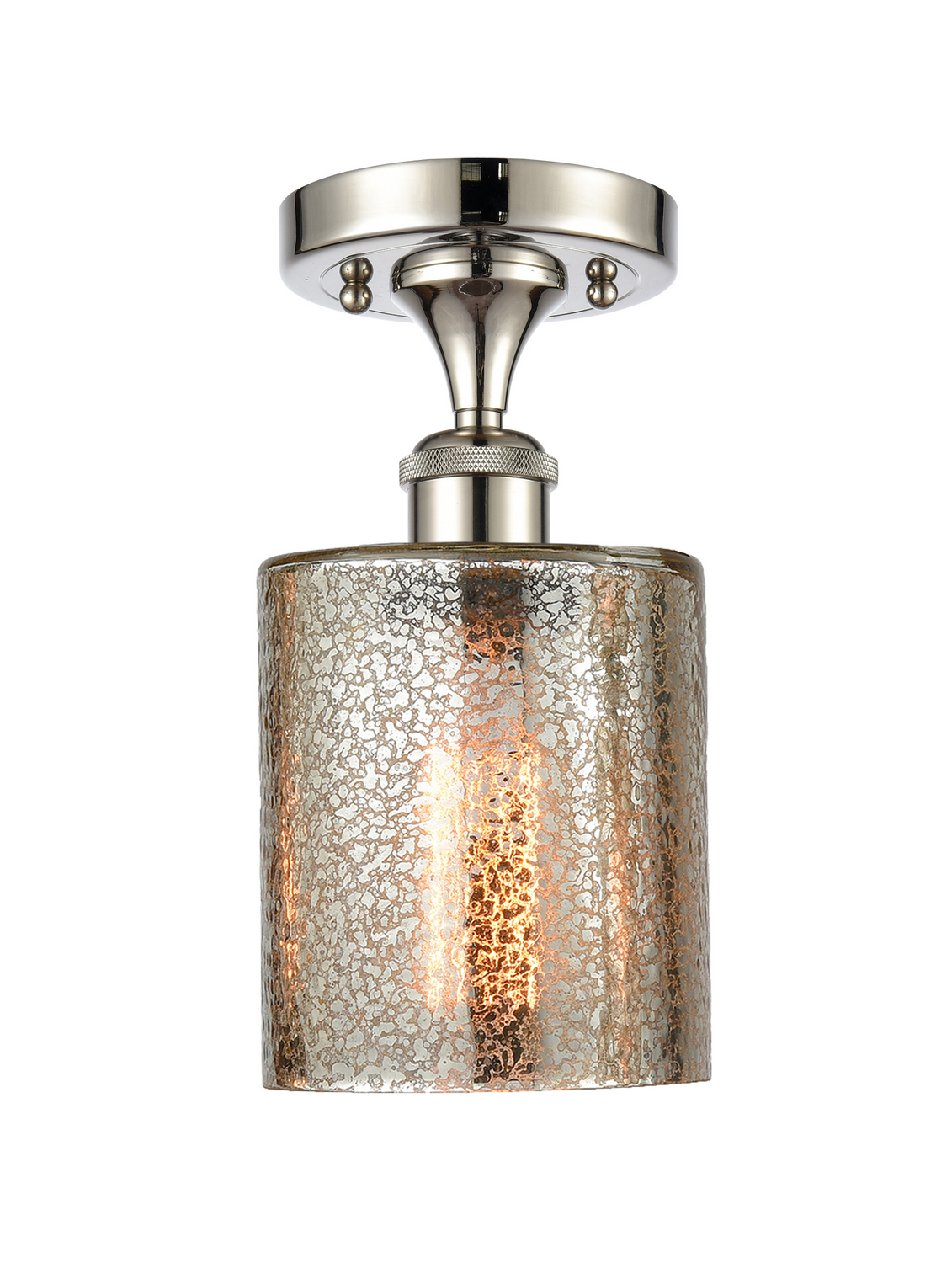 One Light Semi-Flush Mount by Innovations - Ballston Collection, Polished Nickel Finish - 516-1C-PN-G116