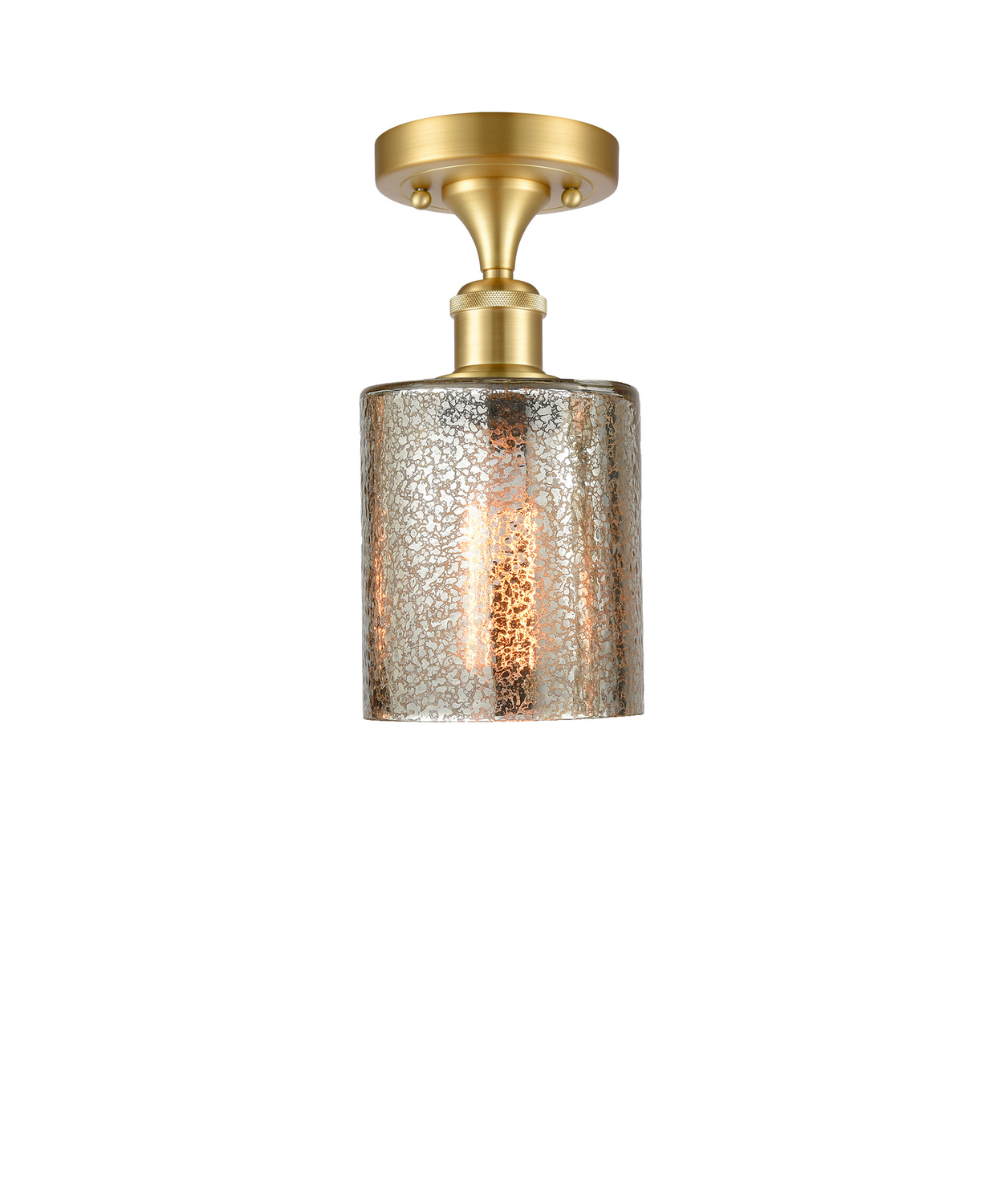 One Light Semi-Flush Mount by Innovations - Ballston Collection, Satin Gold Finish - 516-1C-SG-G116