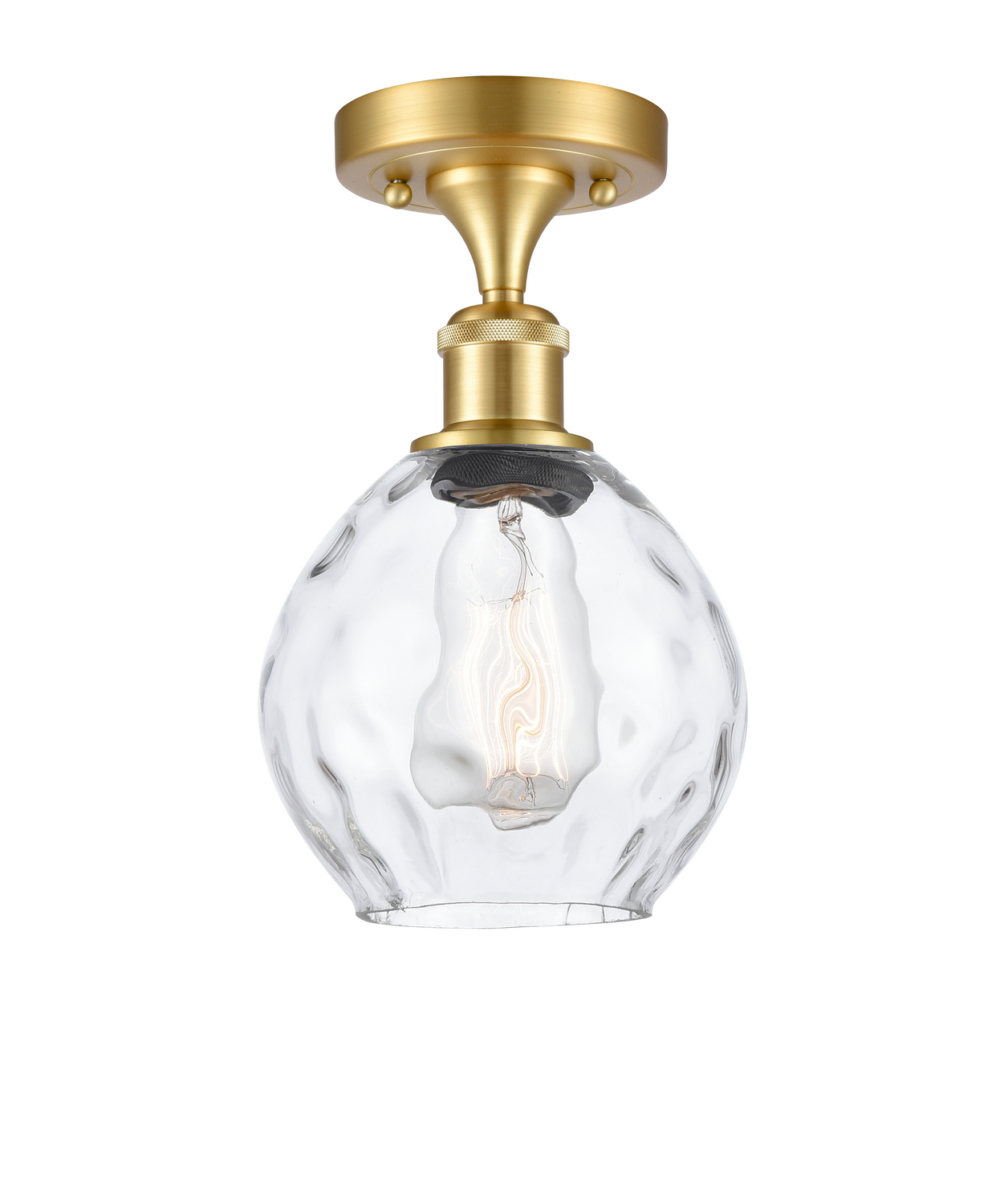 One Light Semi-Flush Mount by Innovations - Ballston Collection, Satin Gold Finish - 516-1C-SG-G362