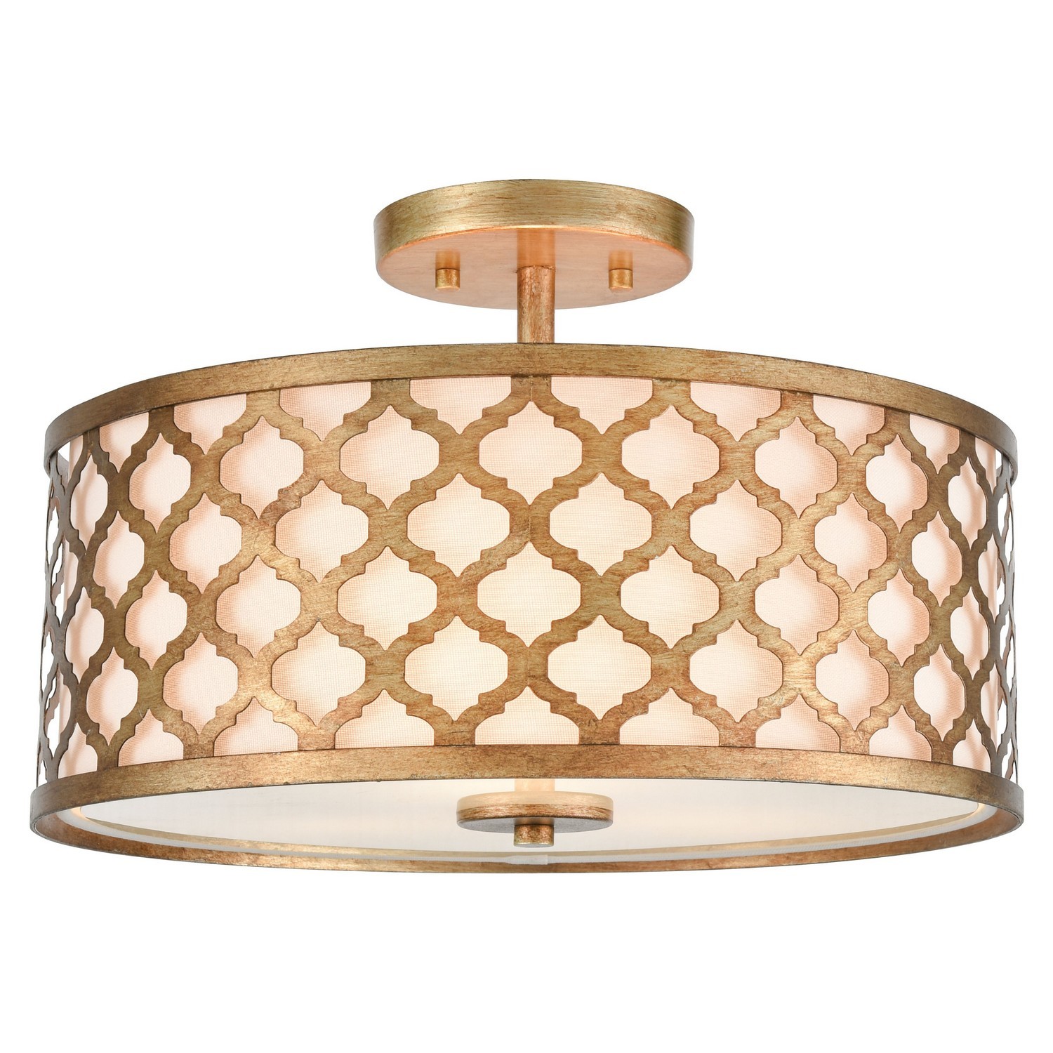 ELK Home Arabesque Three Light Semi Flush Mount in Bronzed Gold - 75135/3