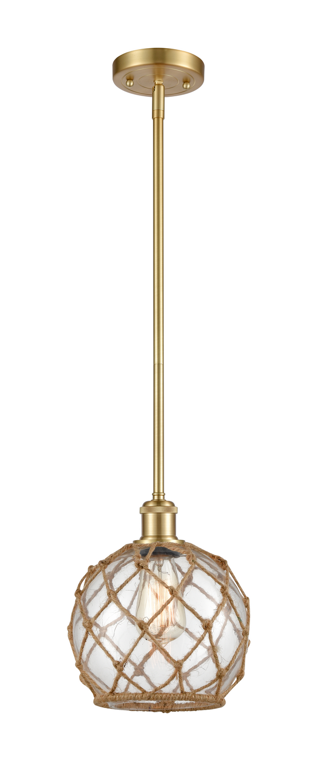 One Light Mini Pendant by Innovations - Ballston Collection, Satin Gold Finish - 516-1S-SG-G122-8RB