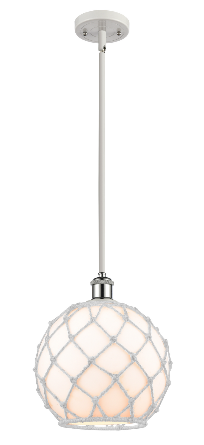 One Light Mini Pendant by Innovations - Ballston Collection, White Polished Chrome Finish - 516-1S-WPC-G121-10RW