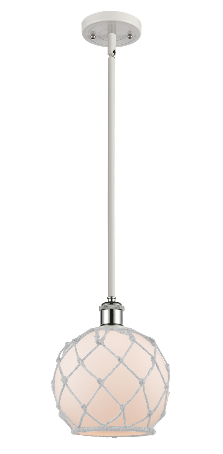 One Light Mini Pendant by Innovations - Ballston Collection, White Polished Chrome Finish - 516-1S-WPC-G121-8RW