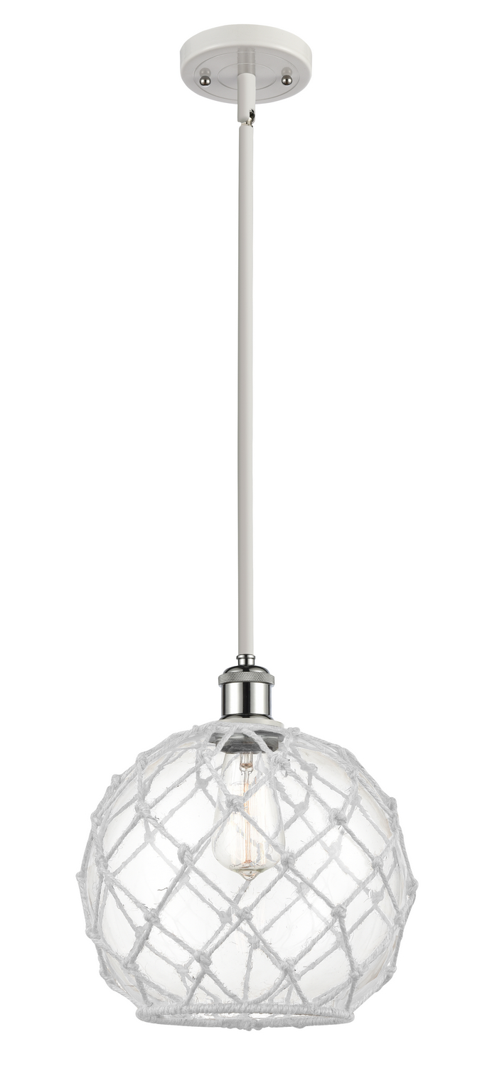 One Light Mini Pendant by Innovations - Ballston Collection, White Polished Chrome Finish - 516-1S-WPC-G122-10RW