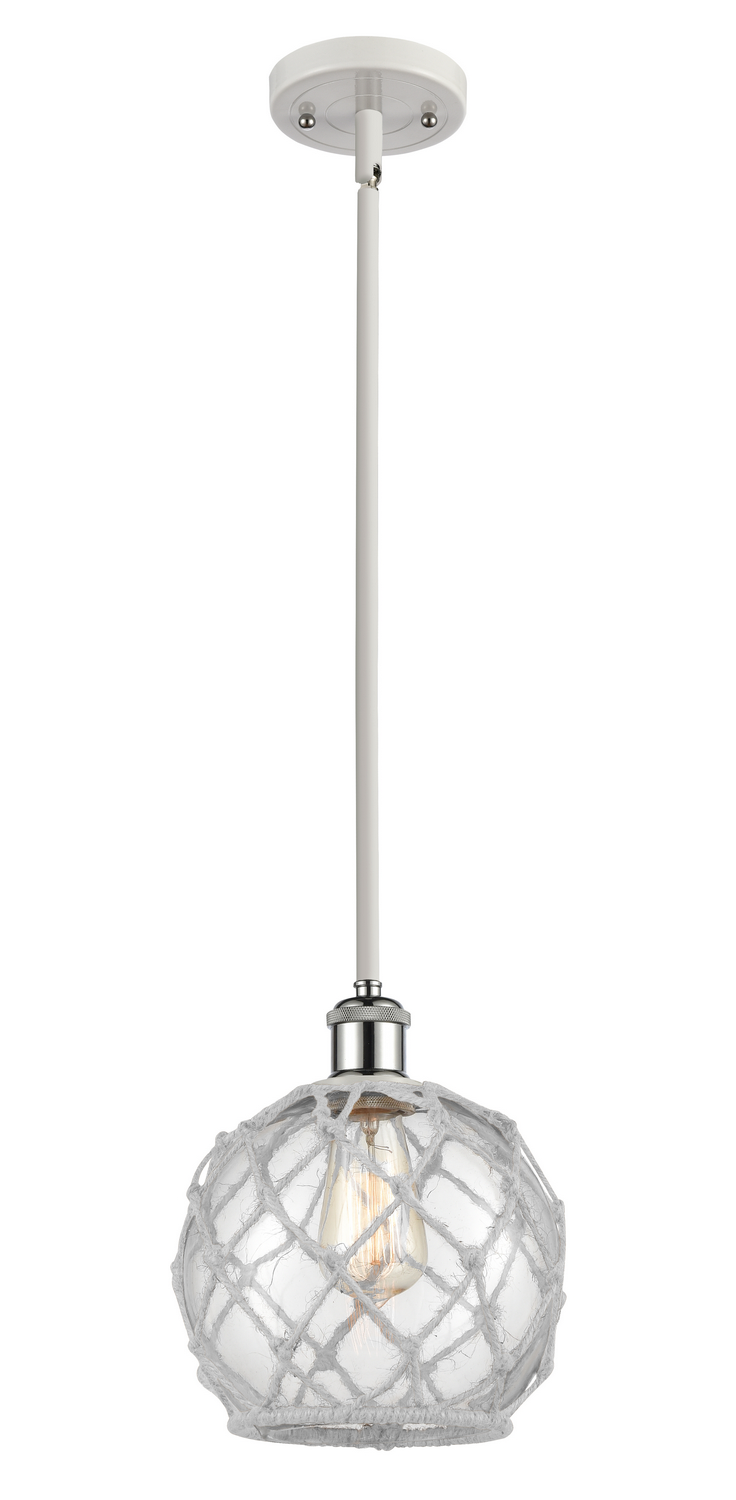 One Light Mini Pendant by Innovations - Ballston Collection, White Polished Chrome Finish - 516-1S-WPC-G122-8RW