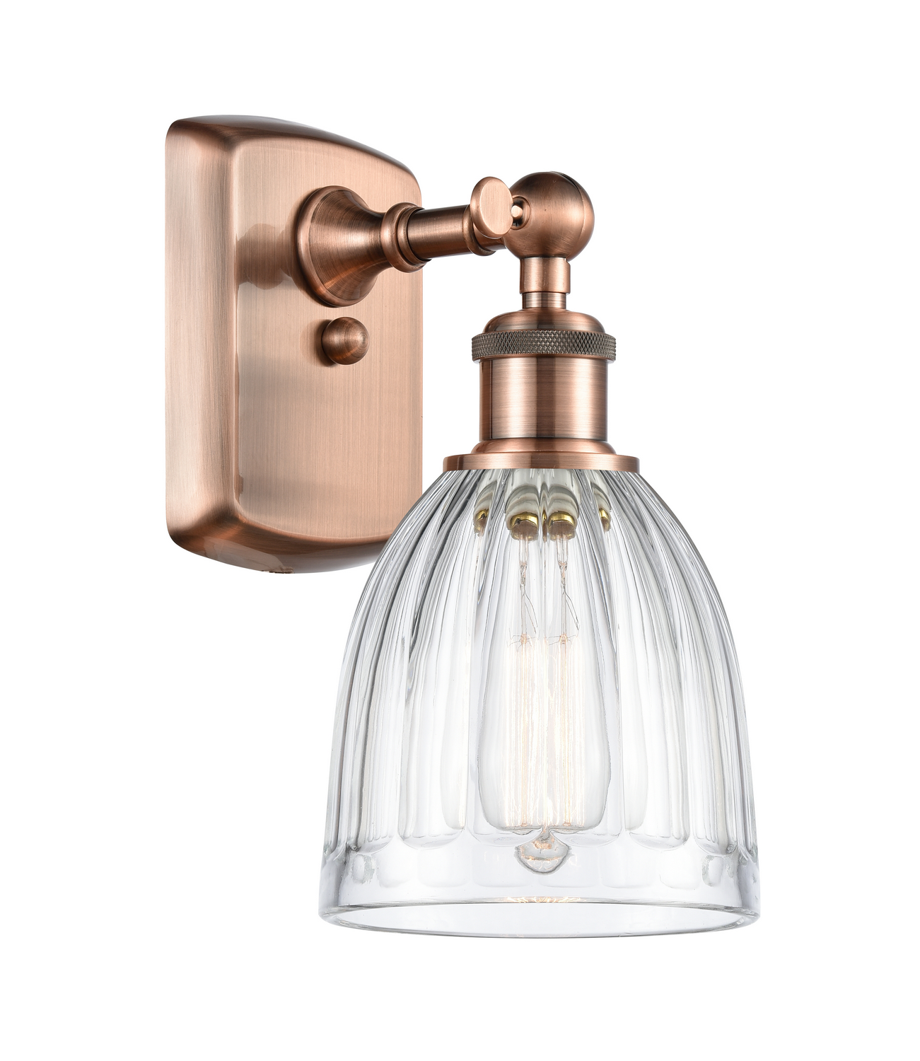 One Light Wall Sconce by Innovations - Ballston Collection, Antique Copper Finish - 516-1W-AC-G442