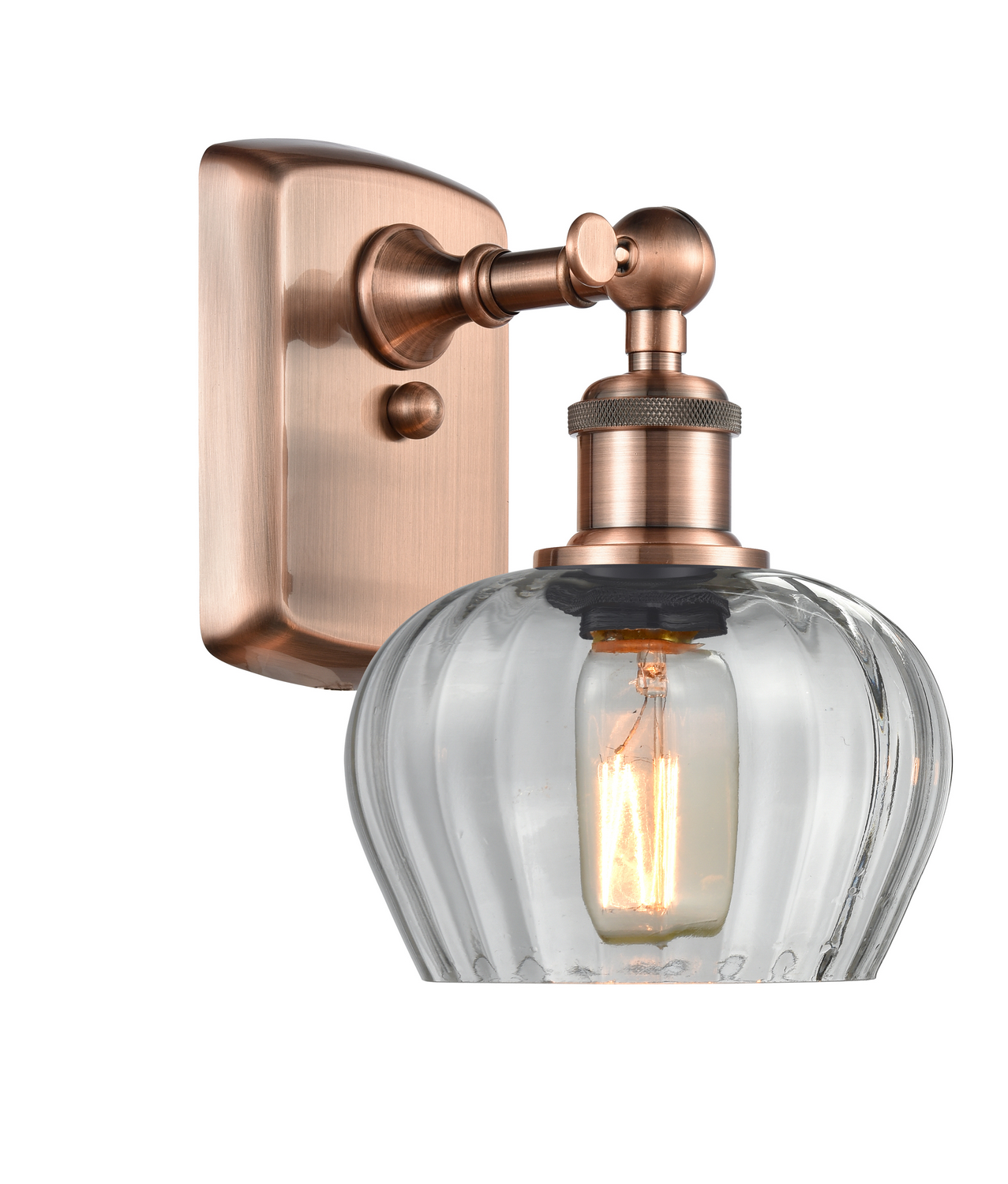 One Light Wall Sconce by Innovations - Ballston Collection, Antique Copper Finish - 516-1W-AC-G92