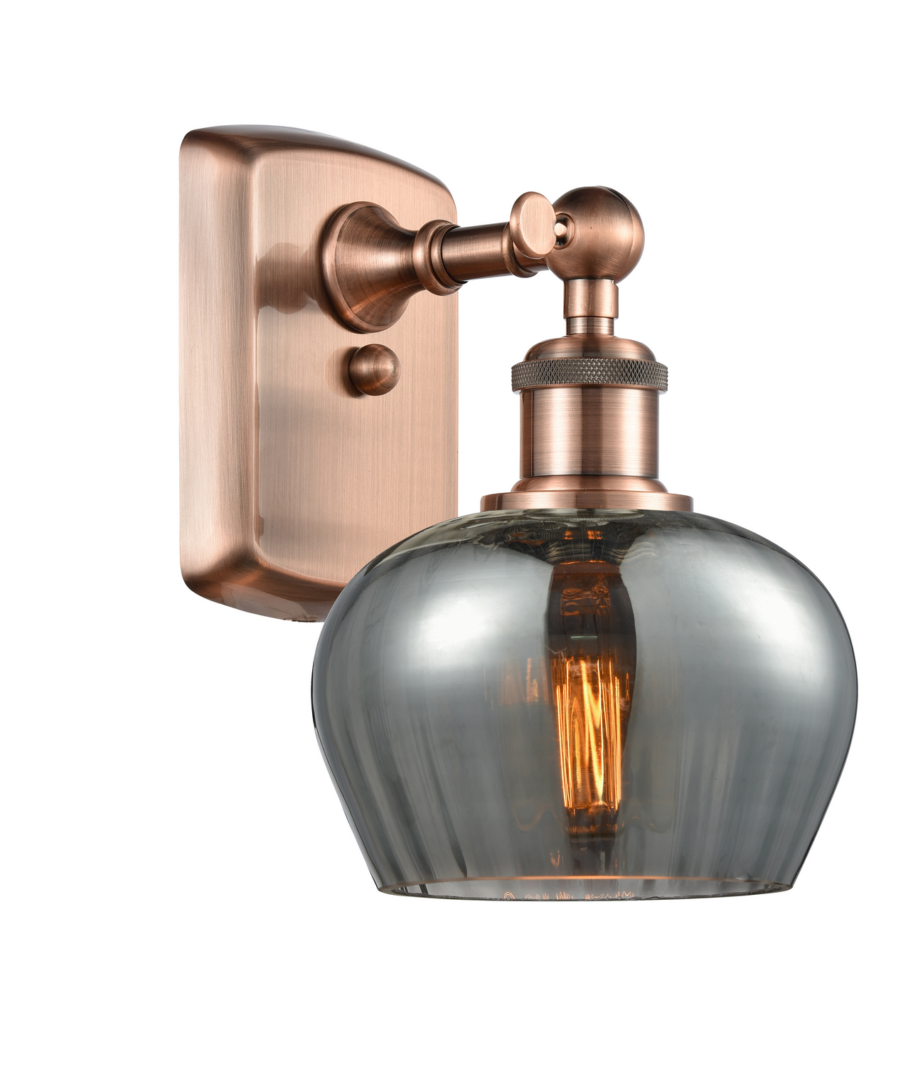 One Light Wall Sconce by Innovations - Ballston Collection, Antique Copper Finish - 516-1W-AC-G93
