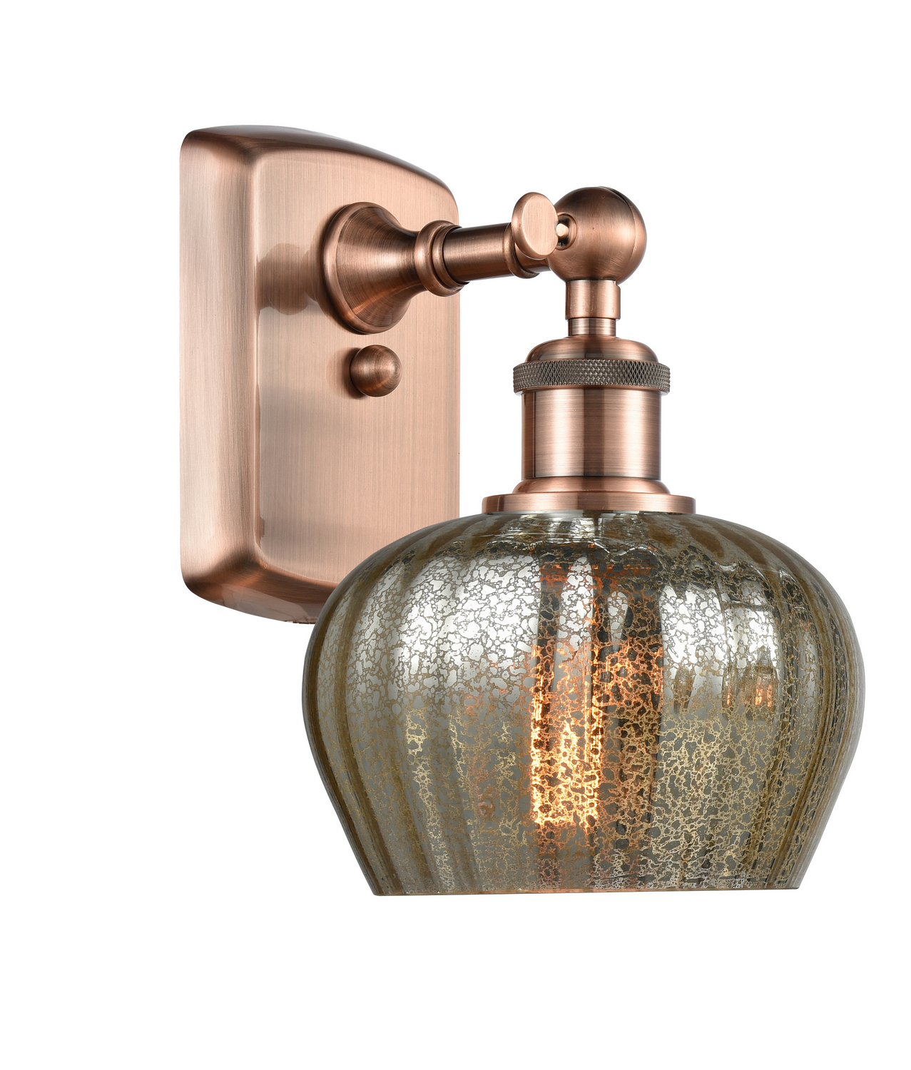 One Light Wall Sconce by Innovations - Ballston Collection, Antique Copper Finish - 516-1W-AC-G96