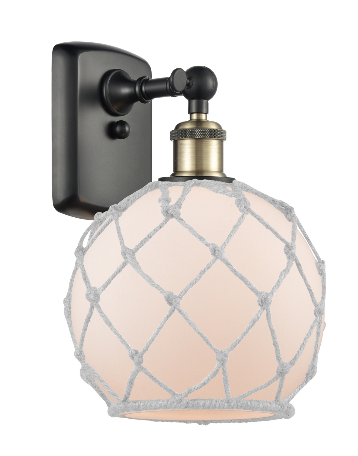 One Light Wall Sconce by Innovations - Ballston Collection, Black Antique Brass Finish - 516-1W-BAB-G121-8RW